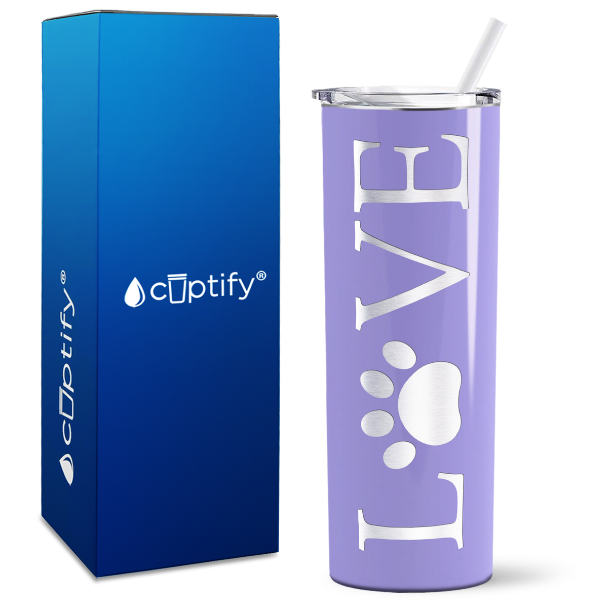 LOVE Dog on 20oz Skinny Tumbler