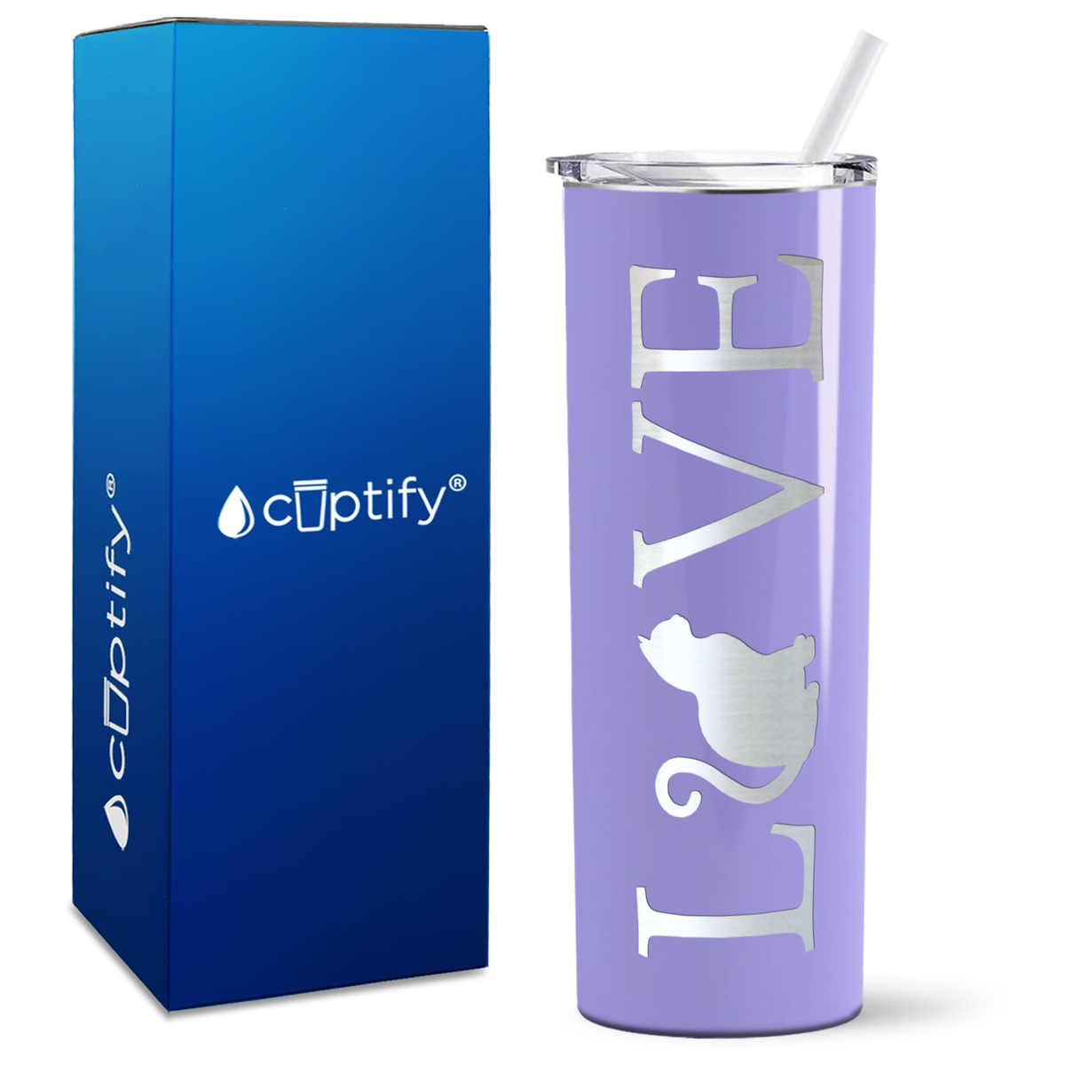 LOVE Cat on 20oz Skinny Tumbler