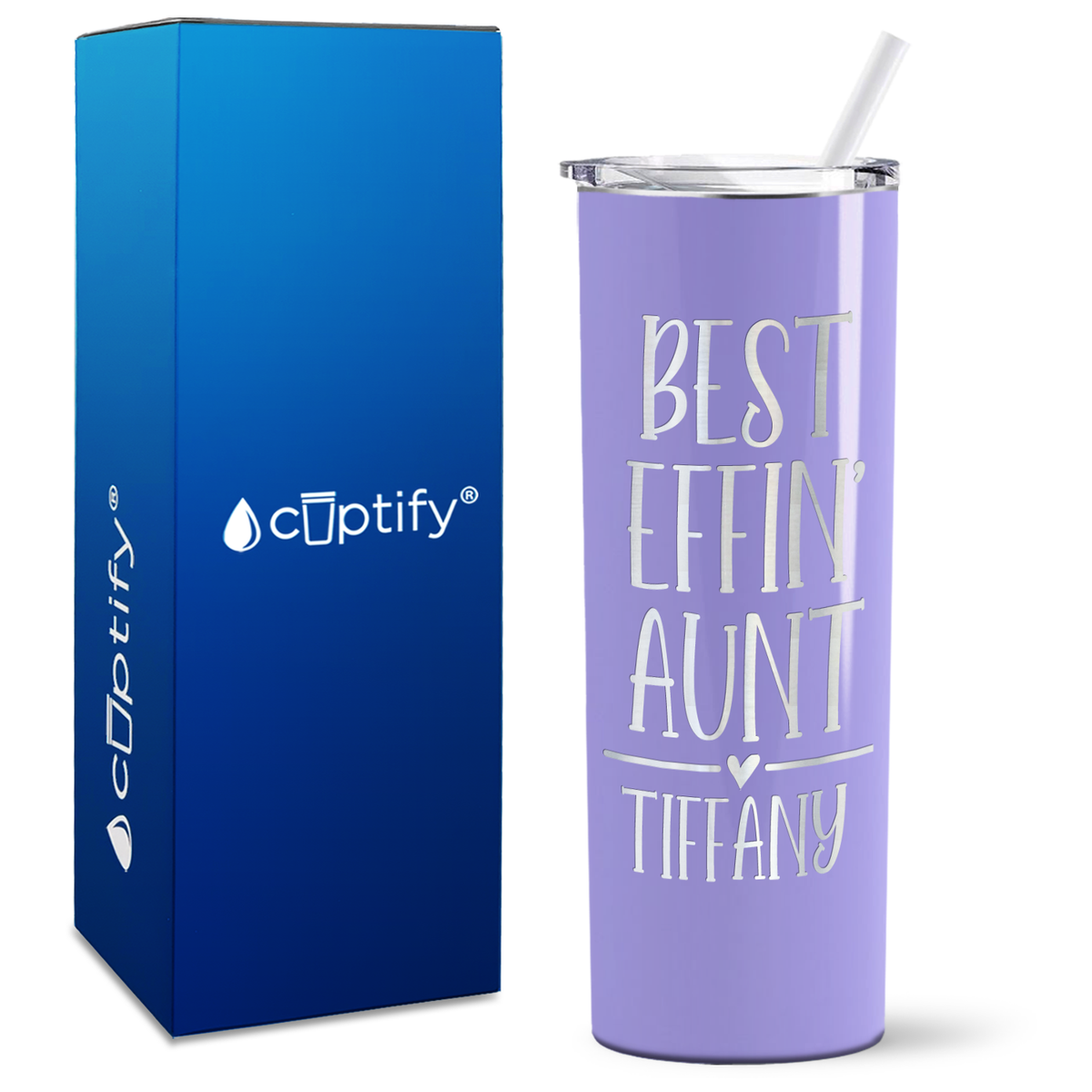 Personalized Best Effin' Aunt 20oz Skinny Tumbler