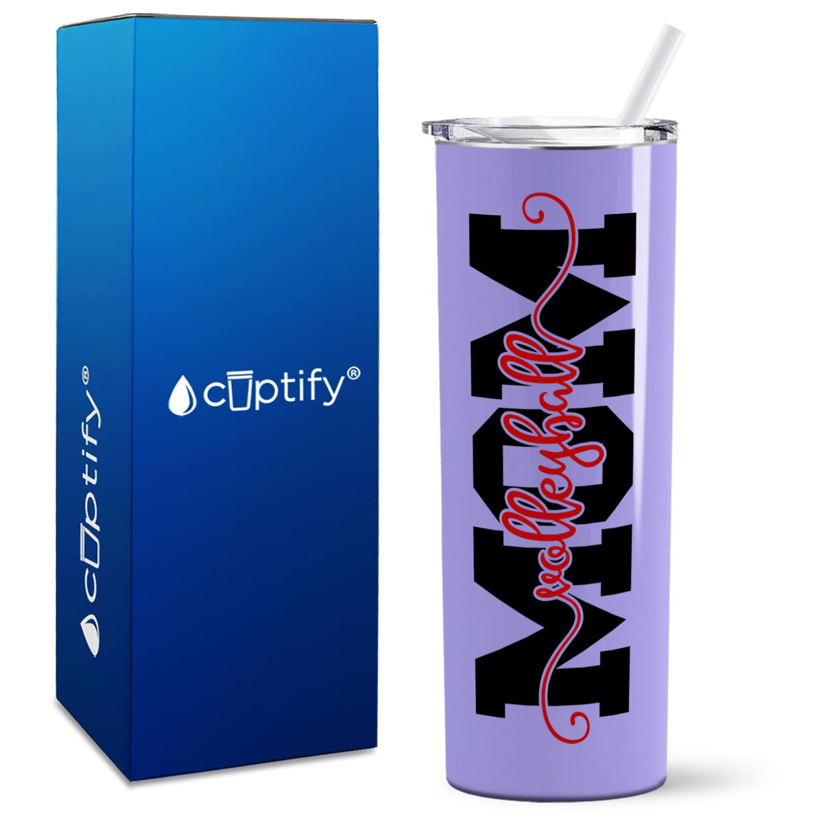 Volleyball Mom Swish on 20oz Skinny Tumbler