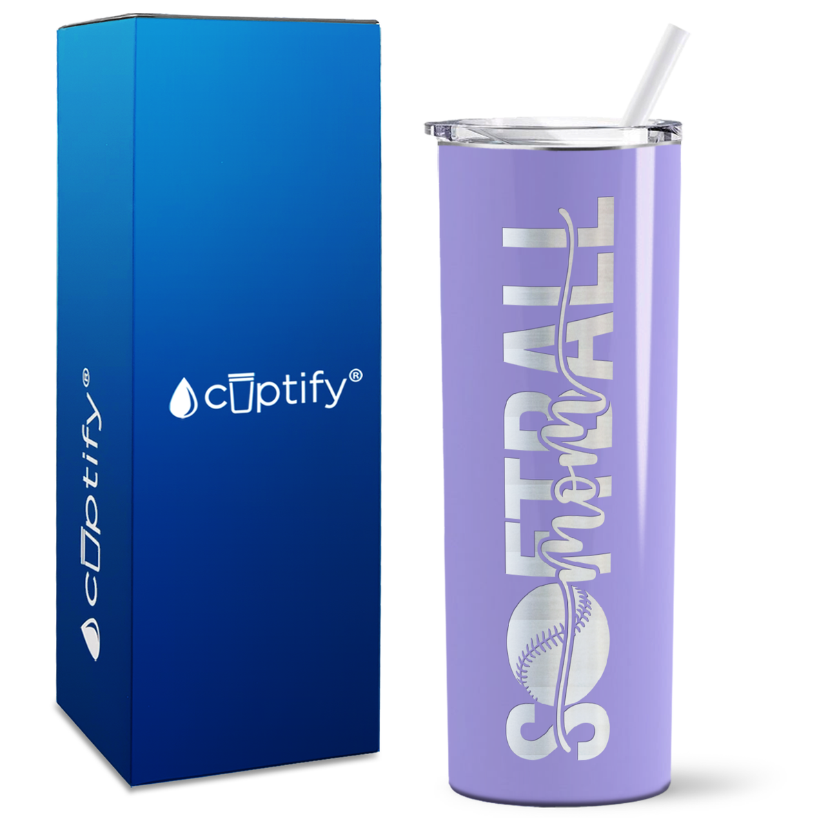 Softball Mom Swish on 20oz Skinny Tumbler
