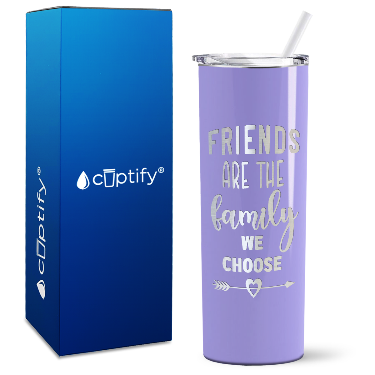 Friends are the Family on 20oz Skinny Tumbler
