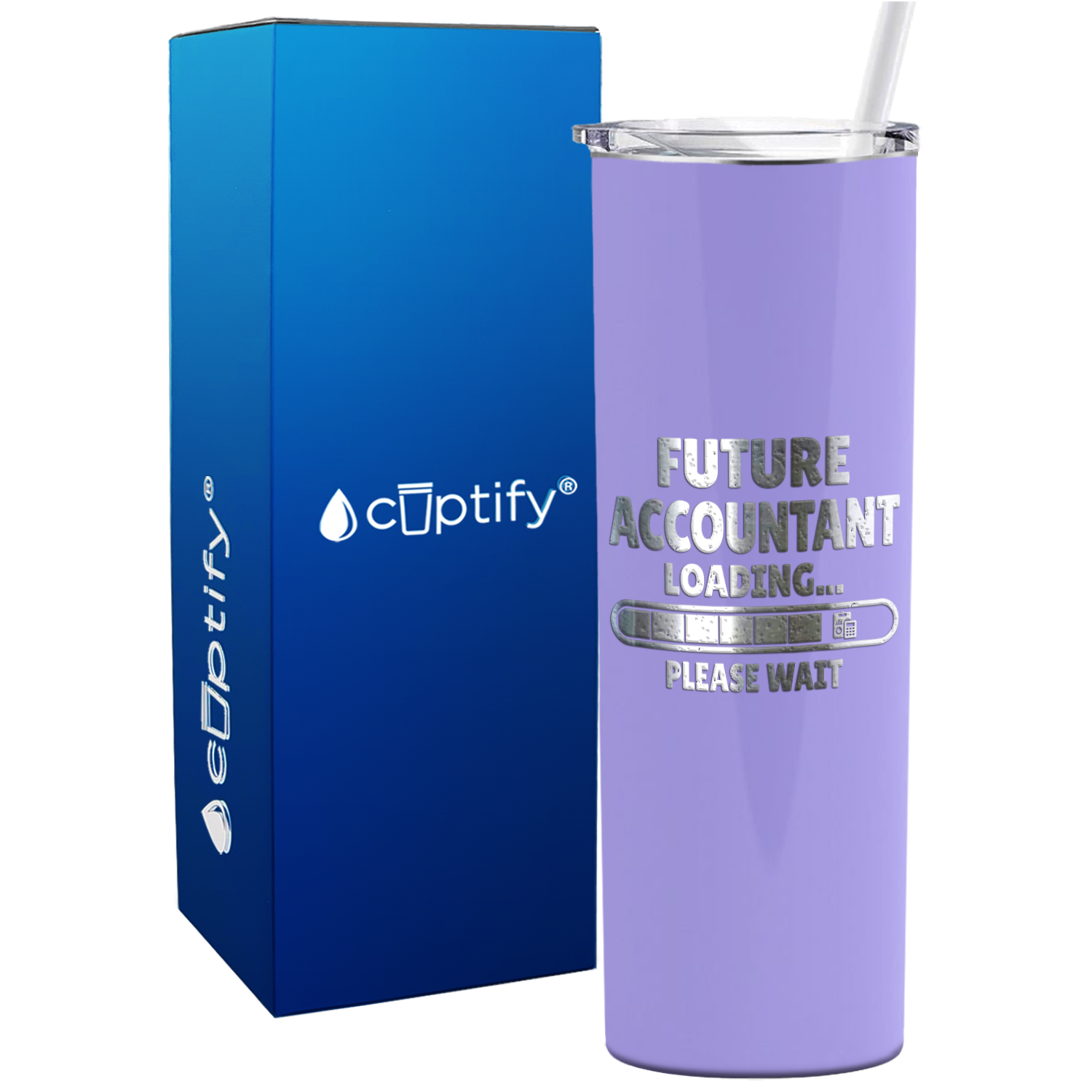 Future Accountant Loading on 20oz Skinny Stainless Steel Tumbler