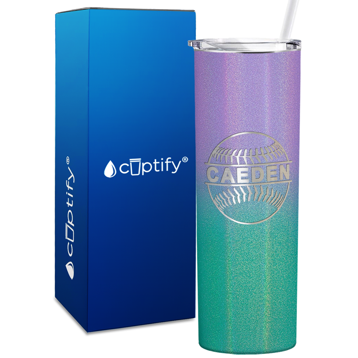 Blue Baseball Personalized Design 20oz Skinny Tumbler