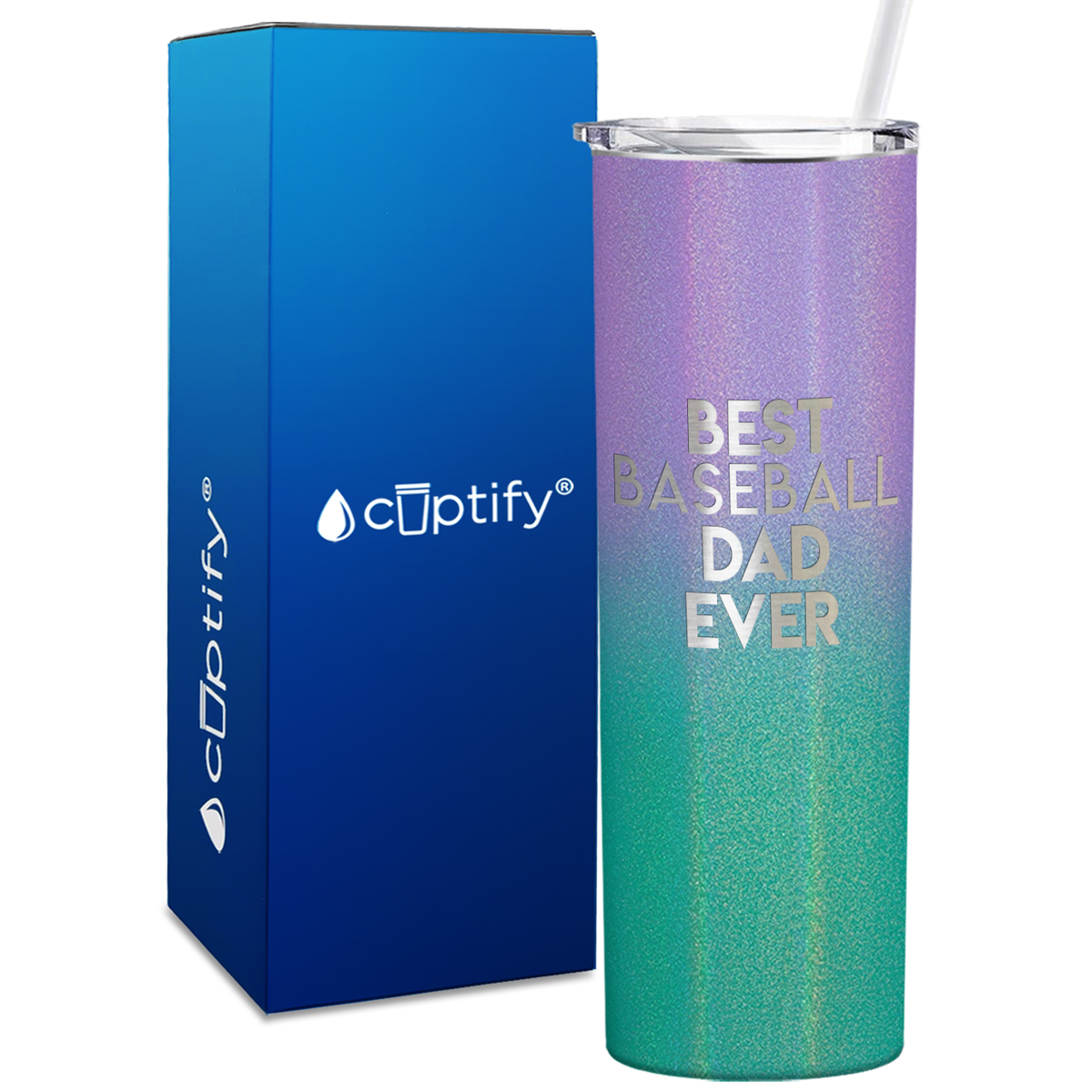 Best Baseball Dad Ever 20oz Skinny Tumbler