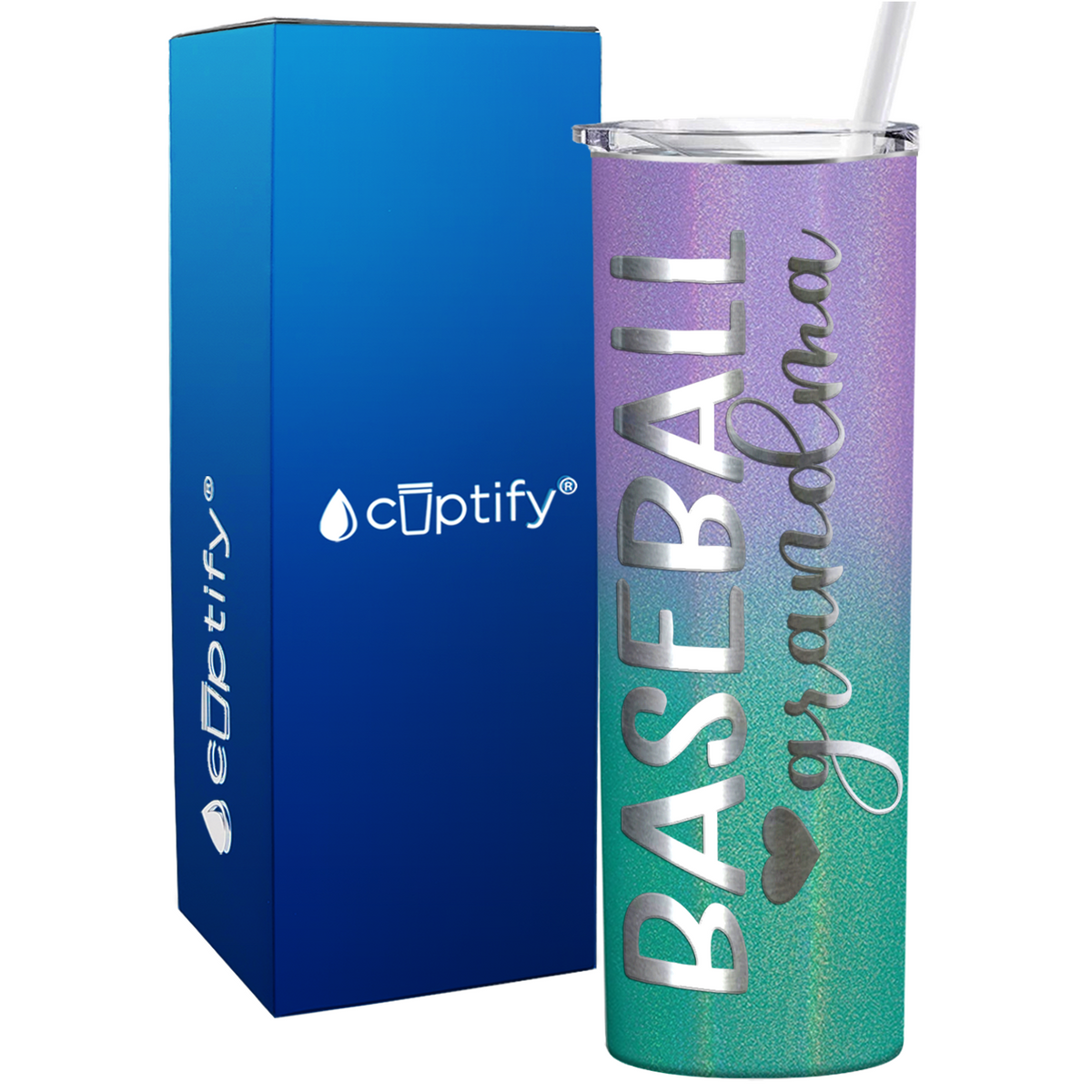 Baseball Grandma on 20oz Skinny Stainless Steel Tumbler