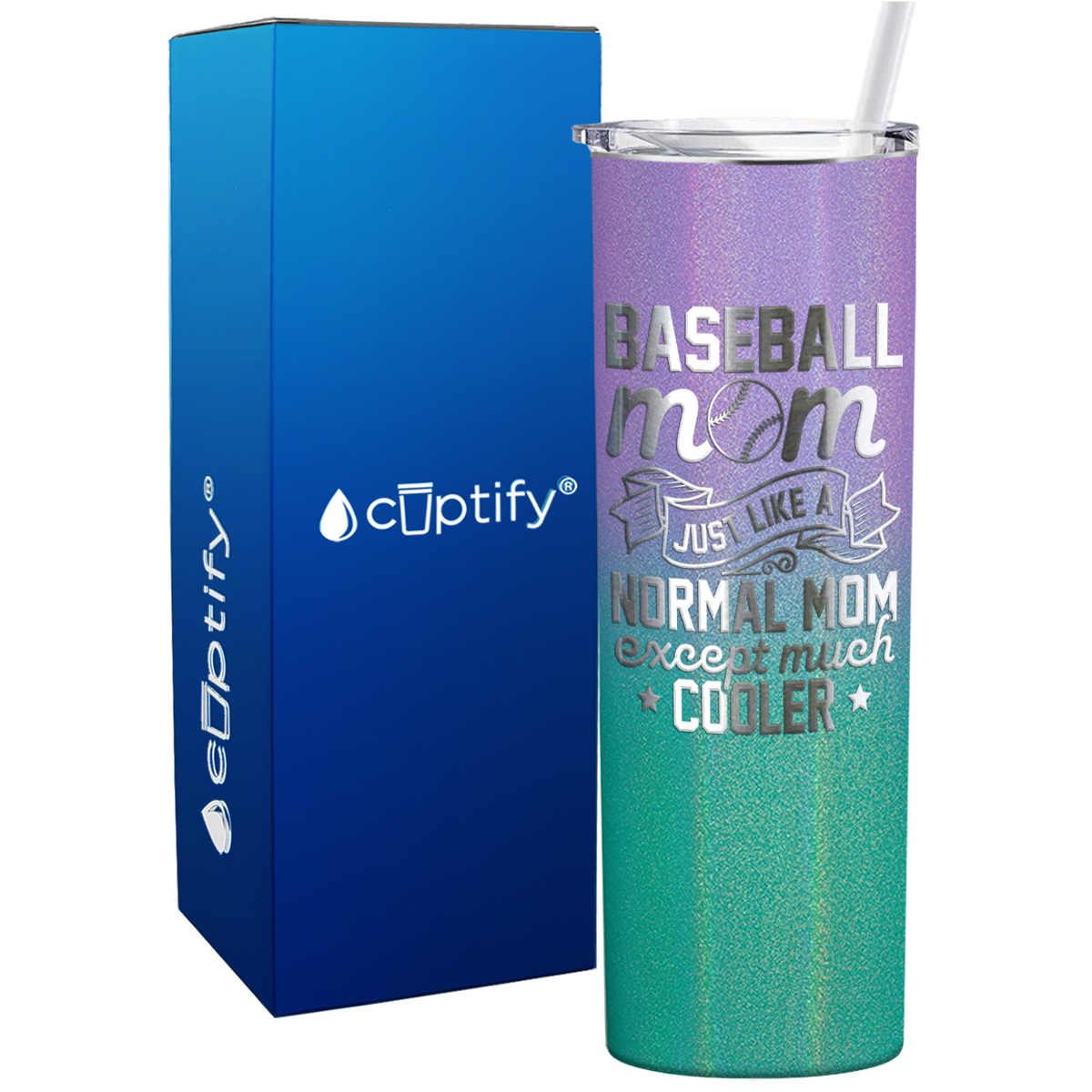 Baseball Mom Just Like a Normal Mom  on 20oz Skinny Stainless Steel Tumbler