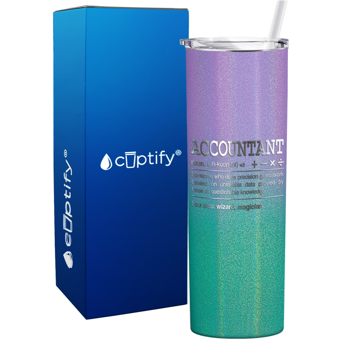 Accountant Noun Definition on 20oz Skinny Stainless Steel Tumbler
