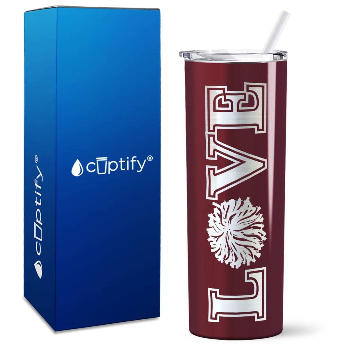 LOVE Cheer on 20oz Skinny Tumbler
