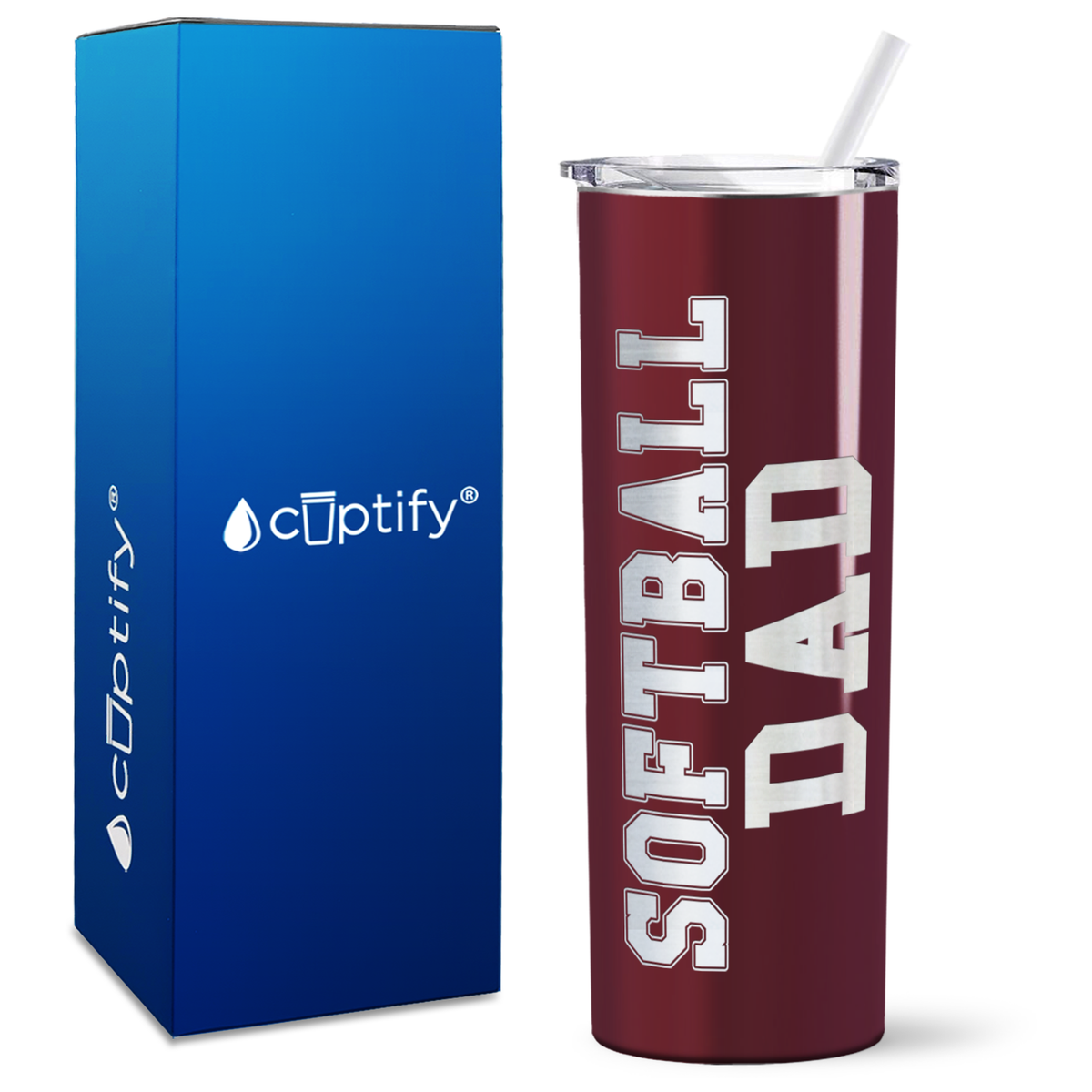 Softball Dad on 20oz Skinny Tumbler