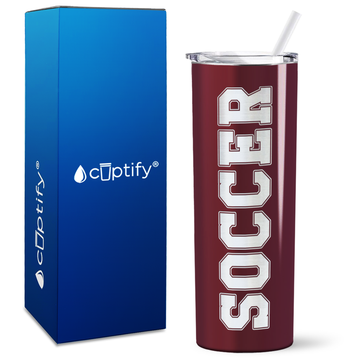 Soccer on 20oz Skinny Tumbler
