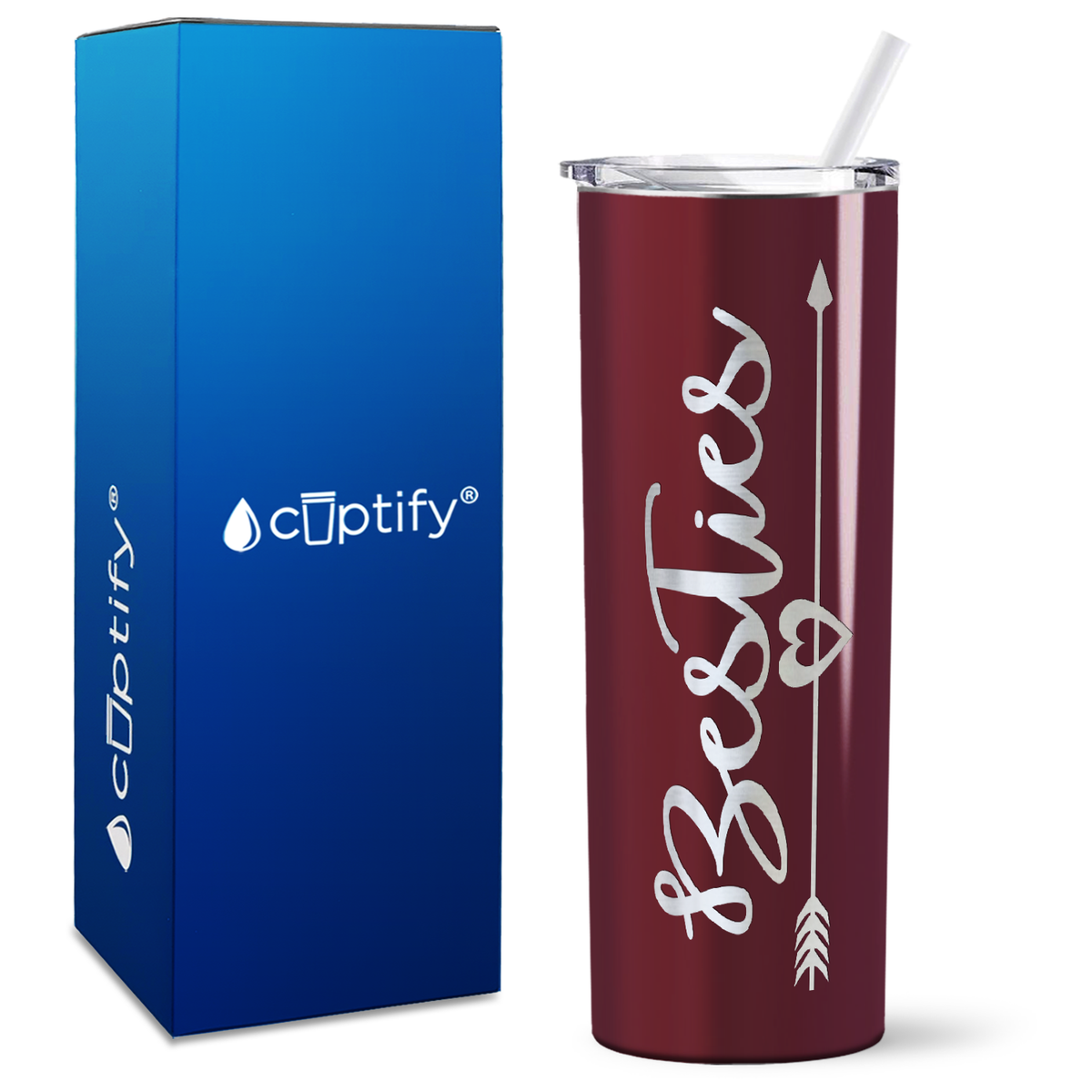 Best Friend Besties on 20oz Skinny Tumbler