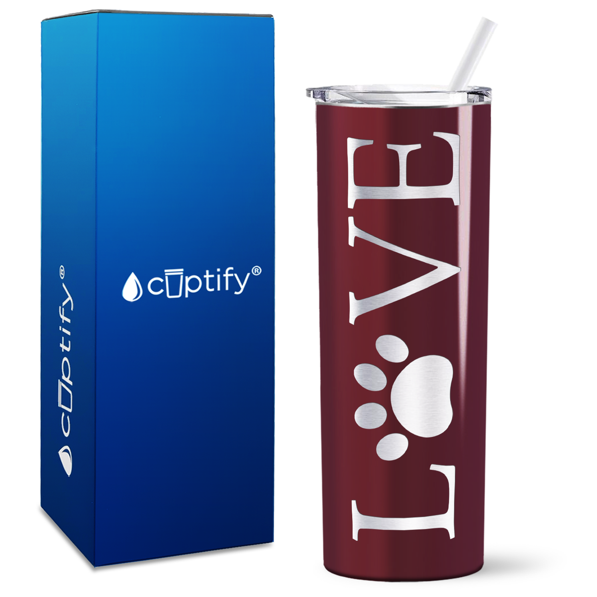 LOVE Dog on 20oz Skinny Tumbler
