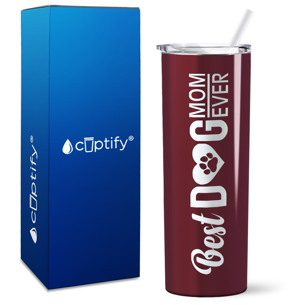 Best Dog Mom Ever on 20oz Skinny Tumbler