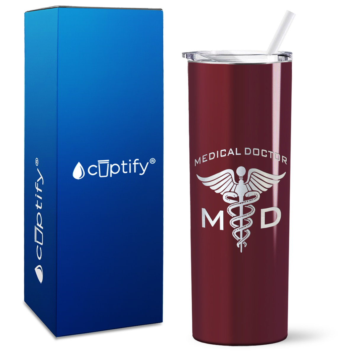 MD Medical Doctor on 20oz Skinny Tumbler