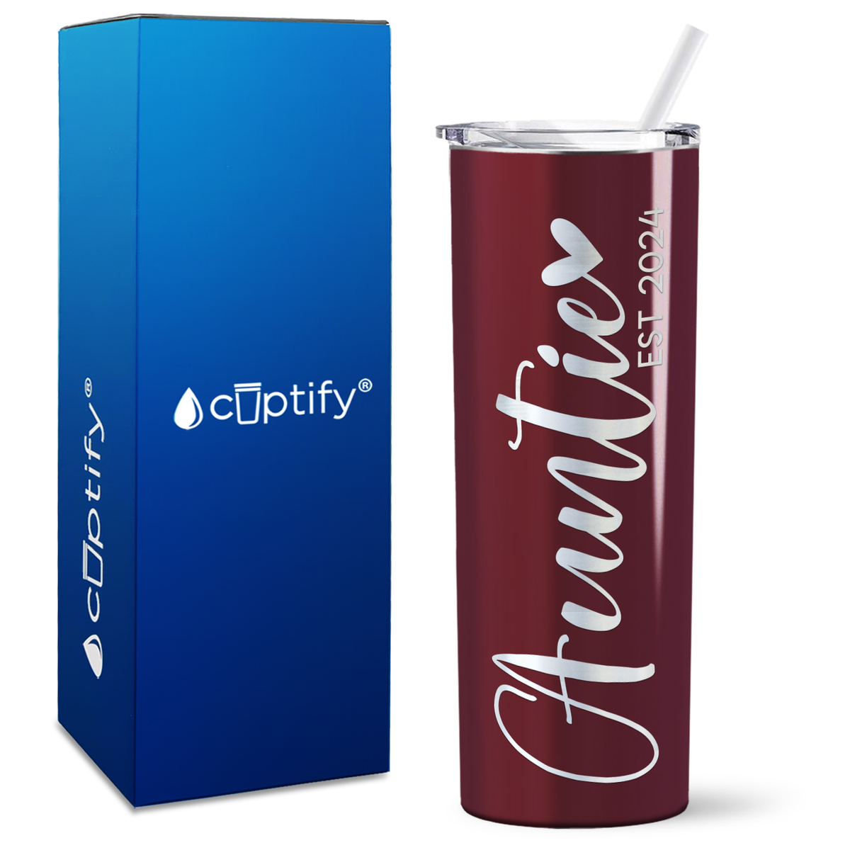 Auntie Heart Established 20oz Skinny Tumbler