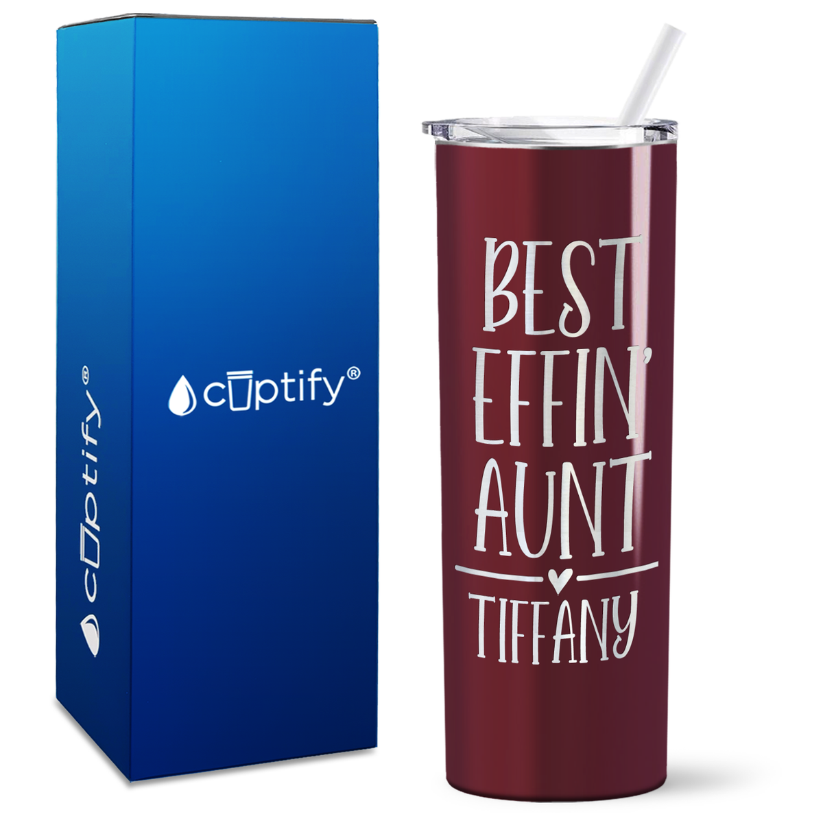 Personalized Best Effin' Aunt 20oz Skinny Tumbler