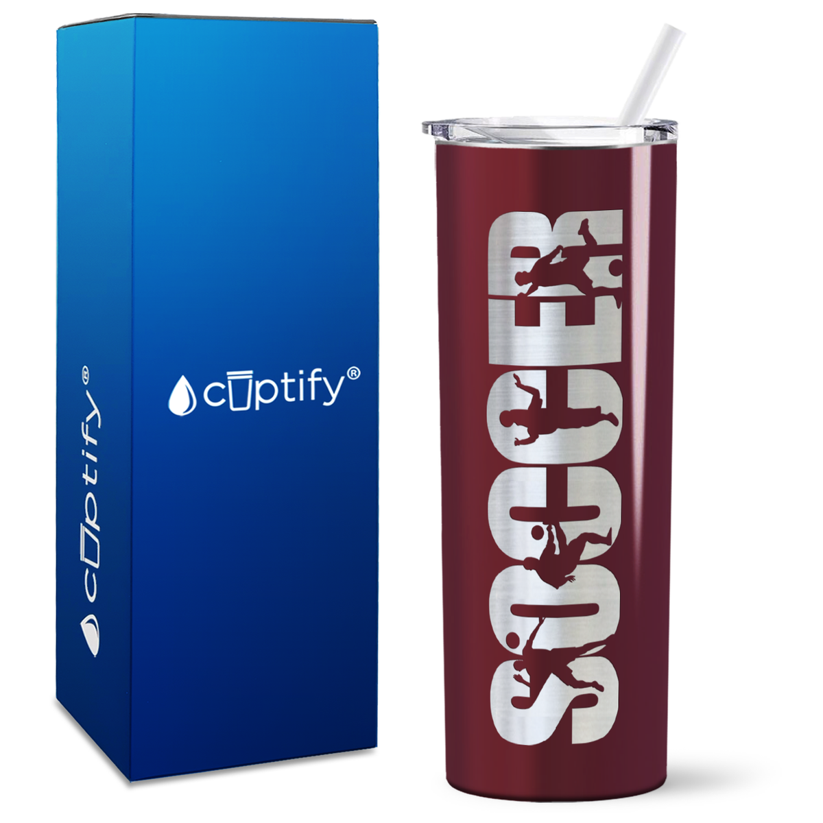 Soccer Players on 20oz Skinny Tumbler