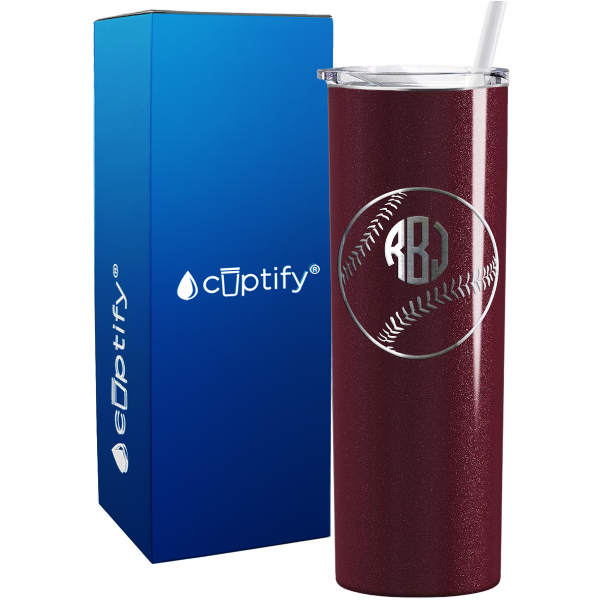 Baseball Monogram Design 20oz Skinny Tumbler