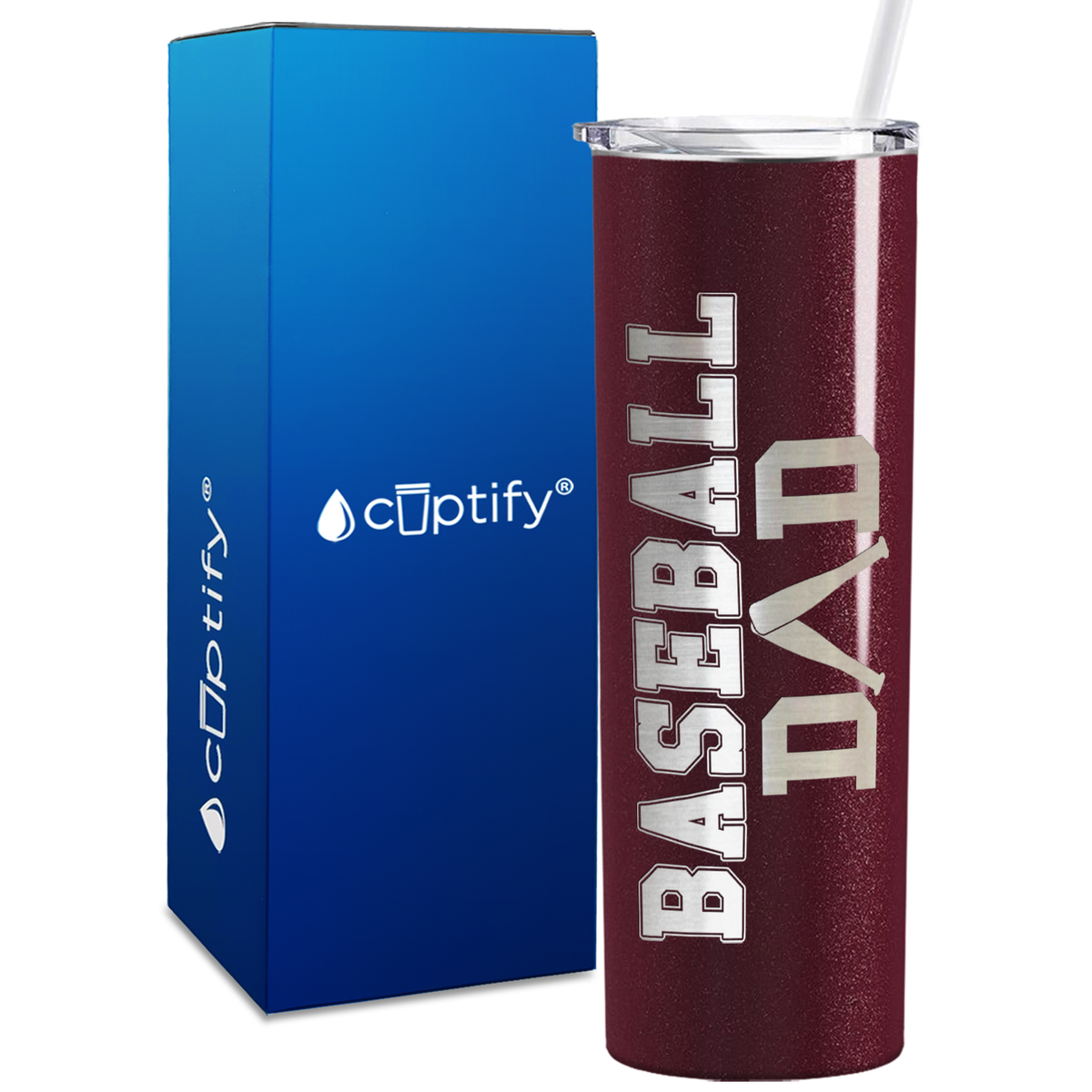 Baseball Dad Bats 20oz Skinny Tumbler