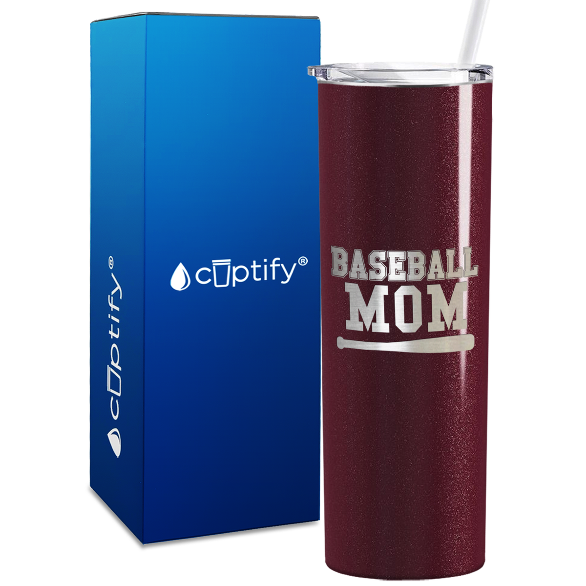Baseball Mom Bat 20oz Skinny Tumbler