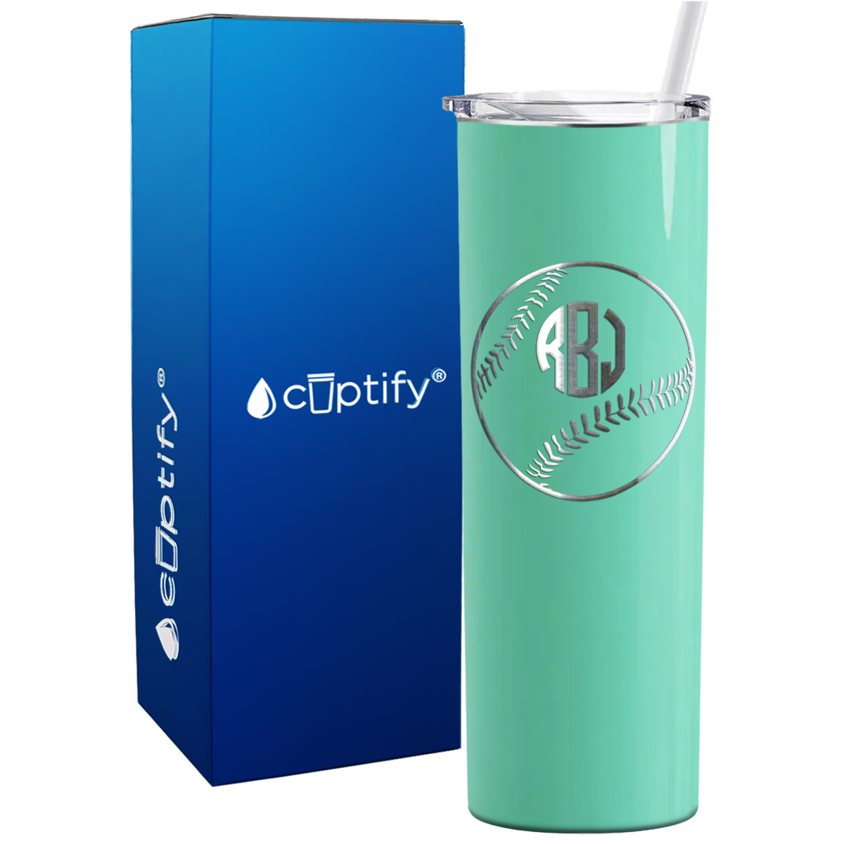 Baseball Monogram Design 20oz Skinny Tumbler
