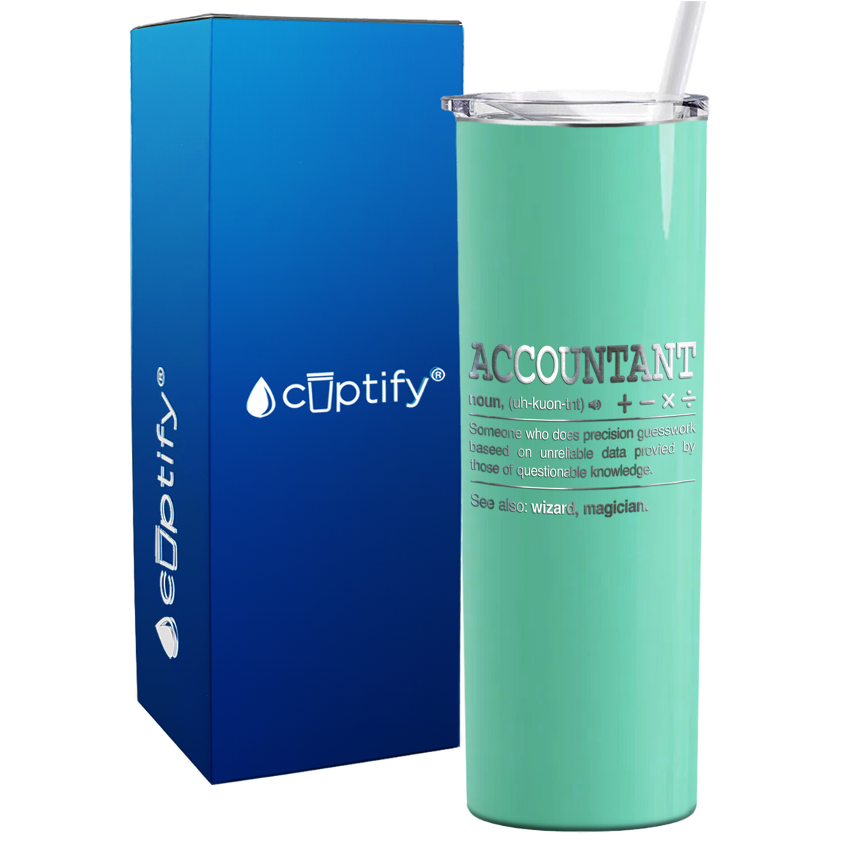 Accountant Noun Definition on 20oz Skinny Stainless Steel Tumbler