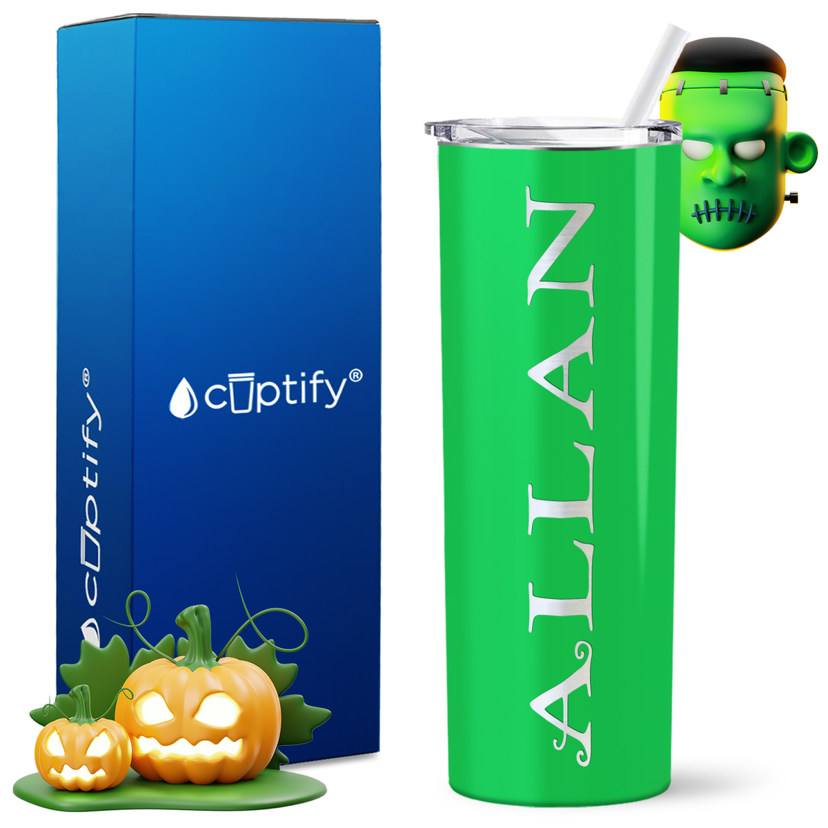 Personalized Eerie Style on 20oz 20oz Skinny - Halloween Tumbler