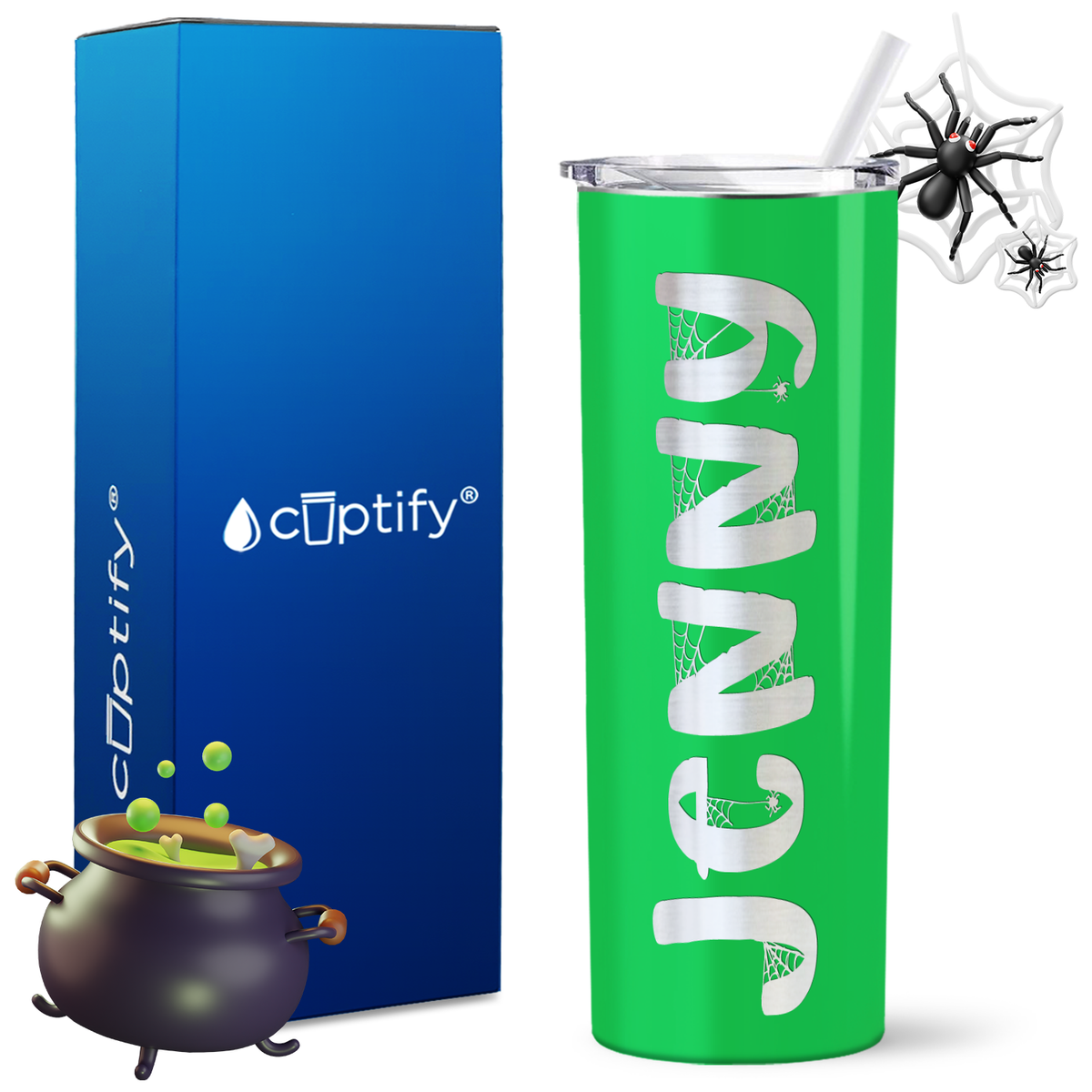 Personalized Spooky Style on 20oz 20oz Skinny - Halloween Tumbler