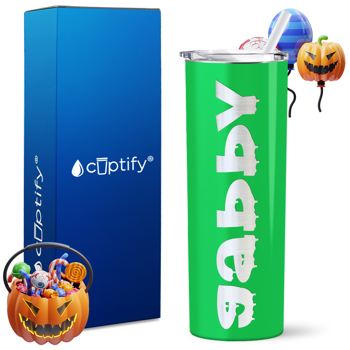 Personalized Haunted Style on 20oz 20oz Skinny - Halloween Tumbler
