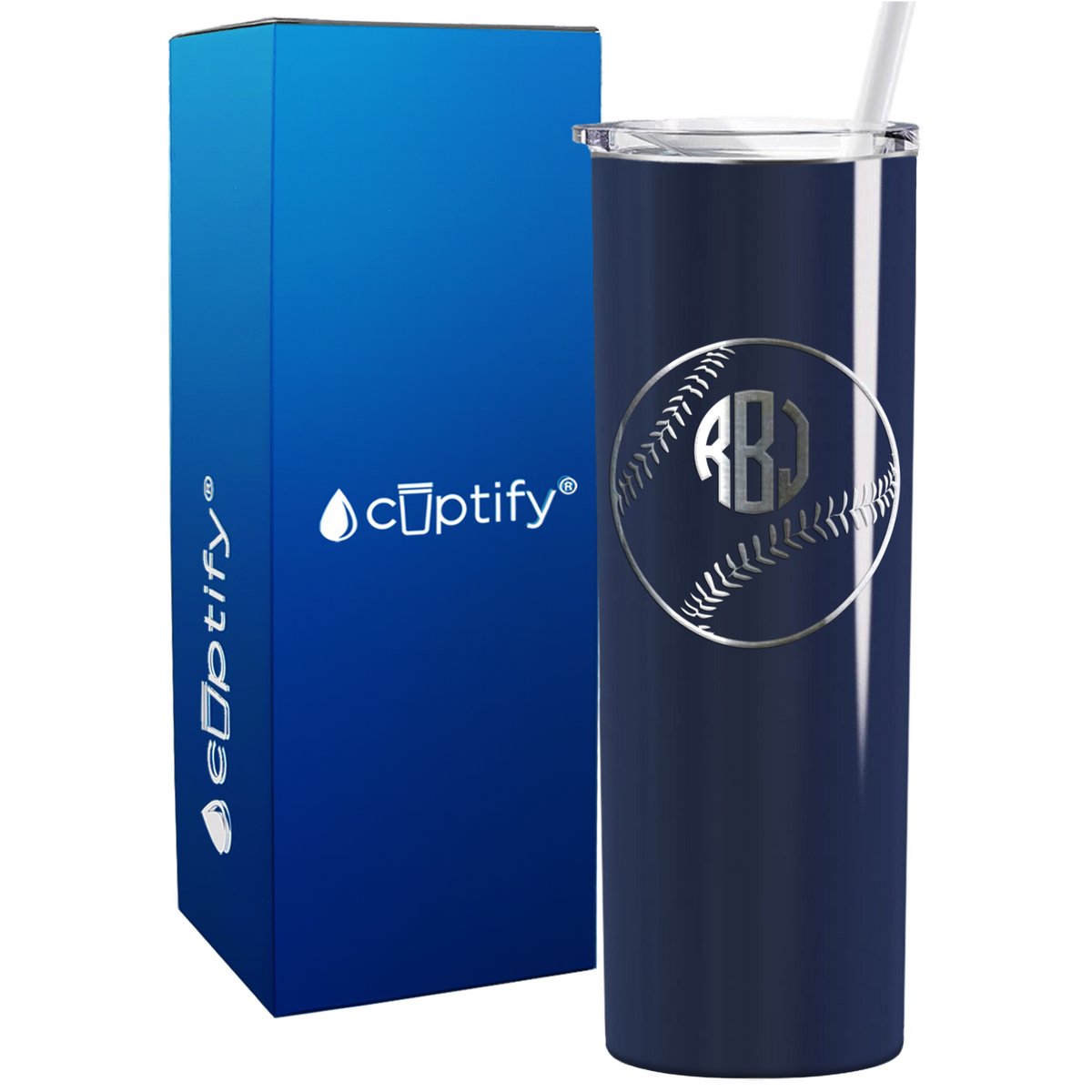 Baseball Monogram Design 20oz Skinny Tumbler