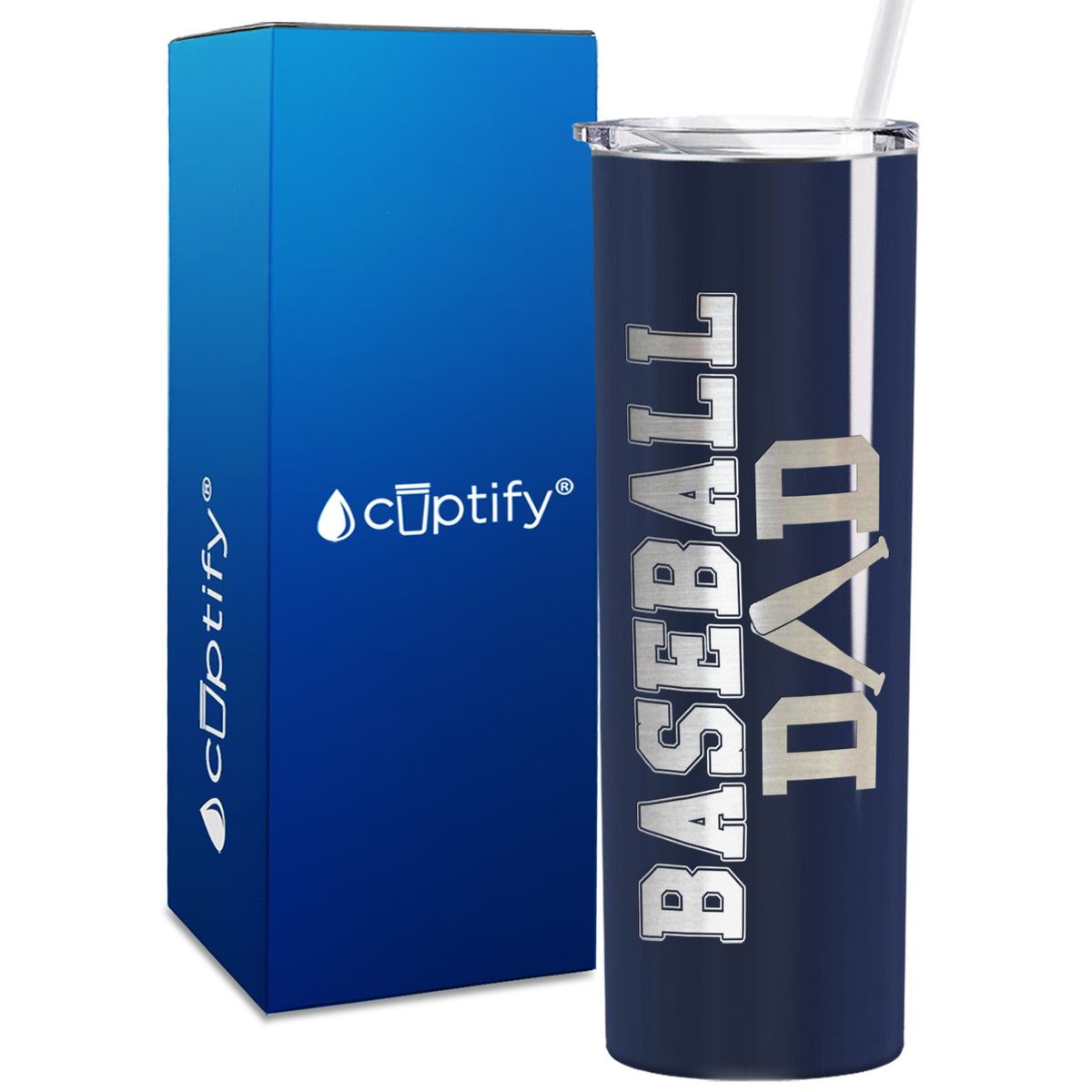 Baseball Dad Bats 20oz Skinny Tumbler