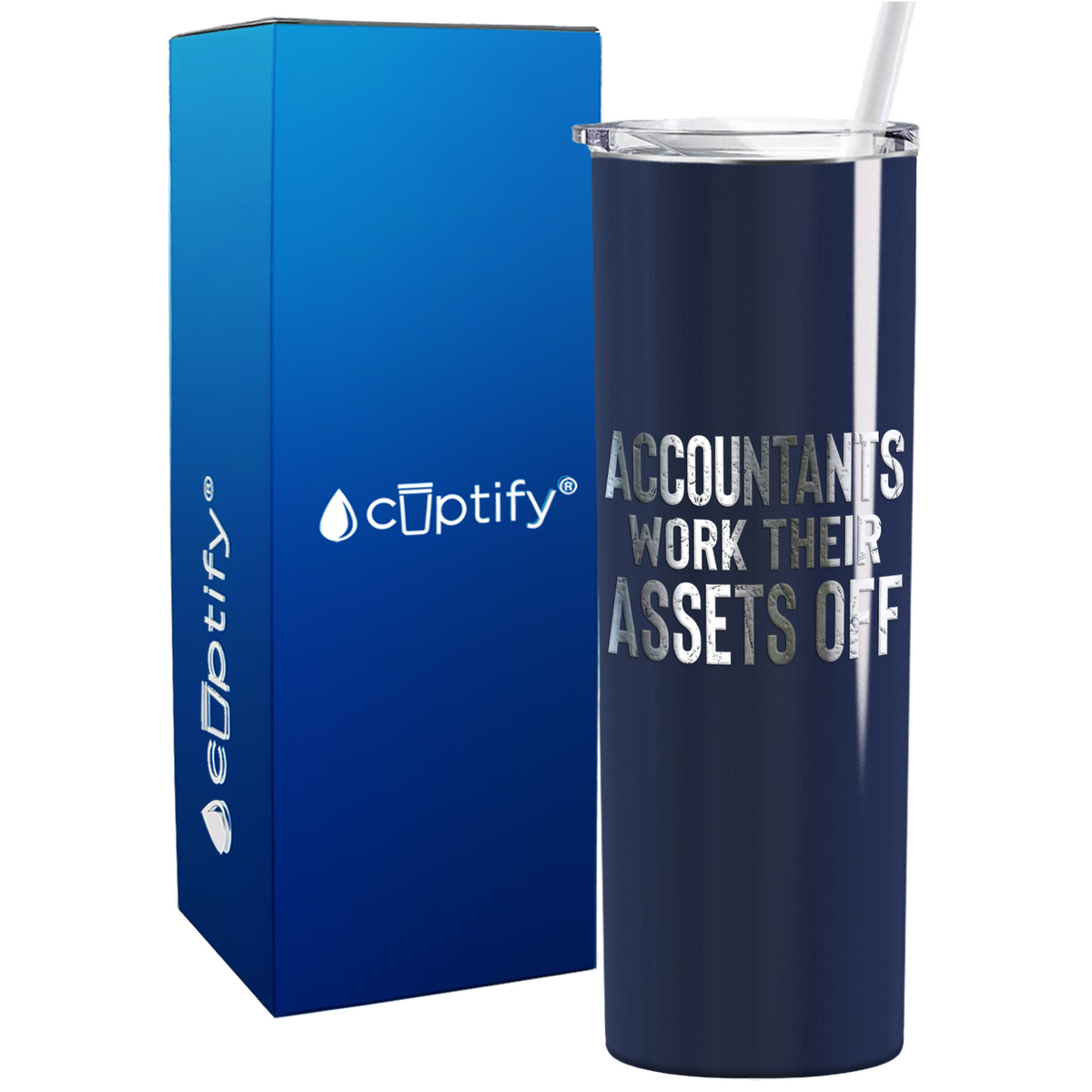 Accountant Wife on 20oz Skinny Stainless Steel Tumbler