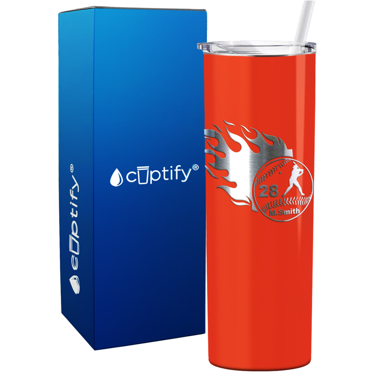 Baseball Personalized 20oz Skinny Tumbler