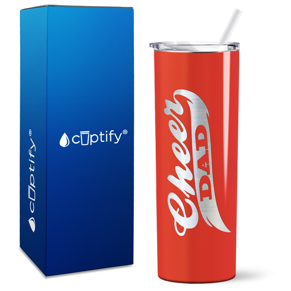 Cheer Dad on 20oz Skinny Tumbler