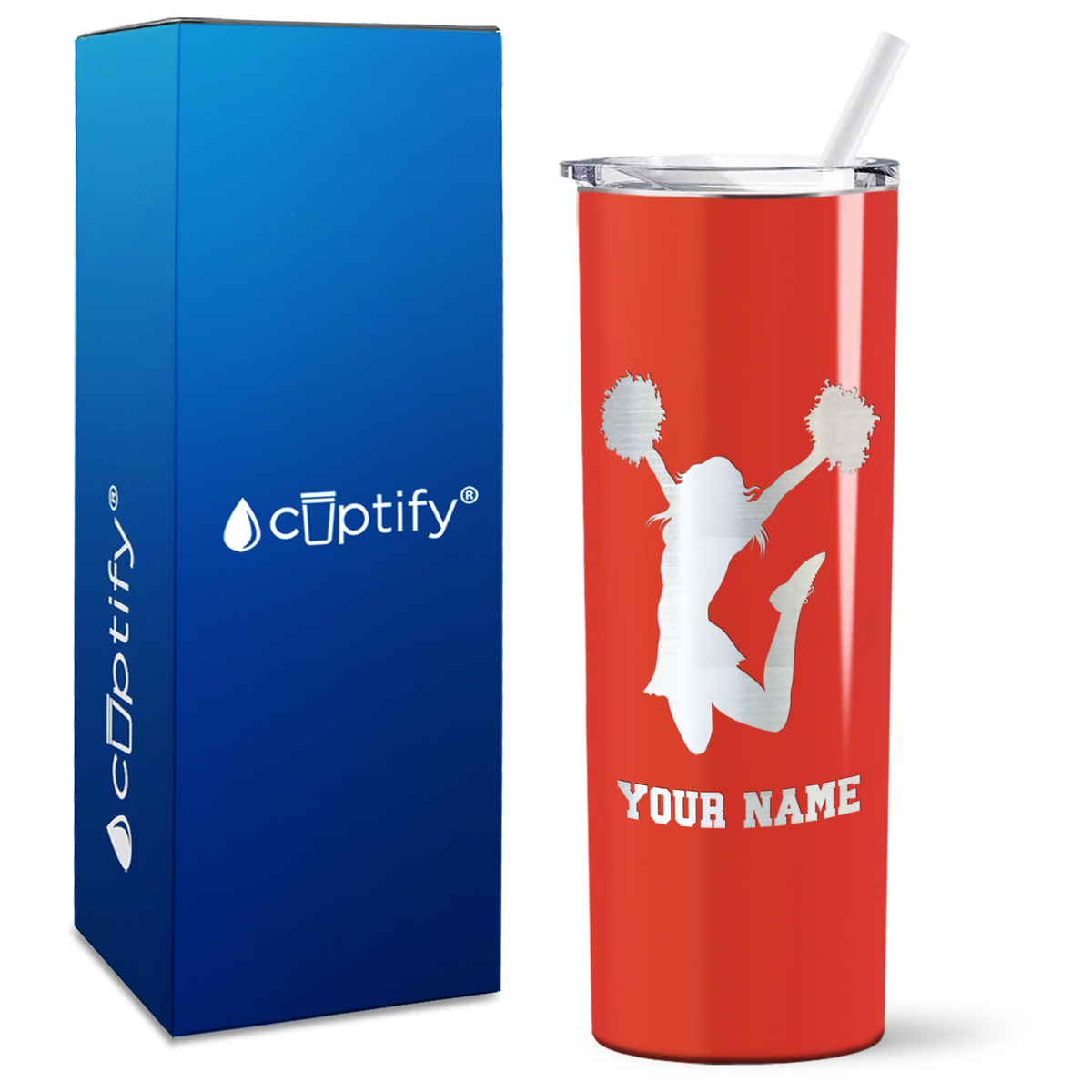 Personalized Cheerleader on 20oz Skinny Tumbler