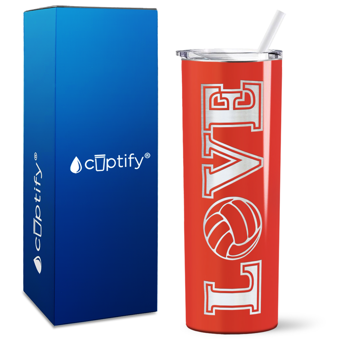 LOVE Volleyball on 20oz Skinny Tumbler