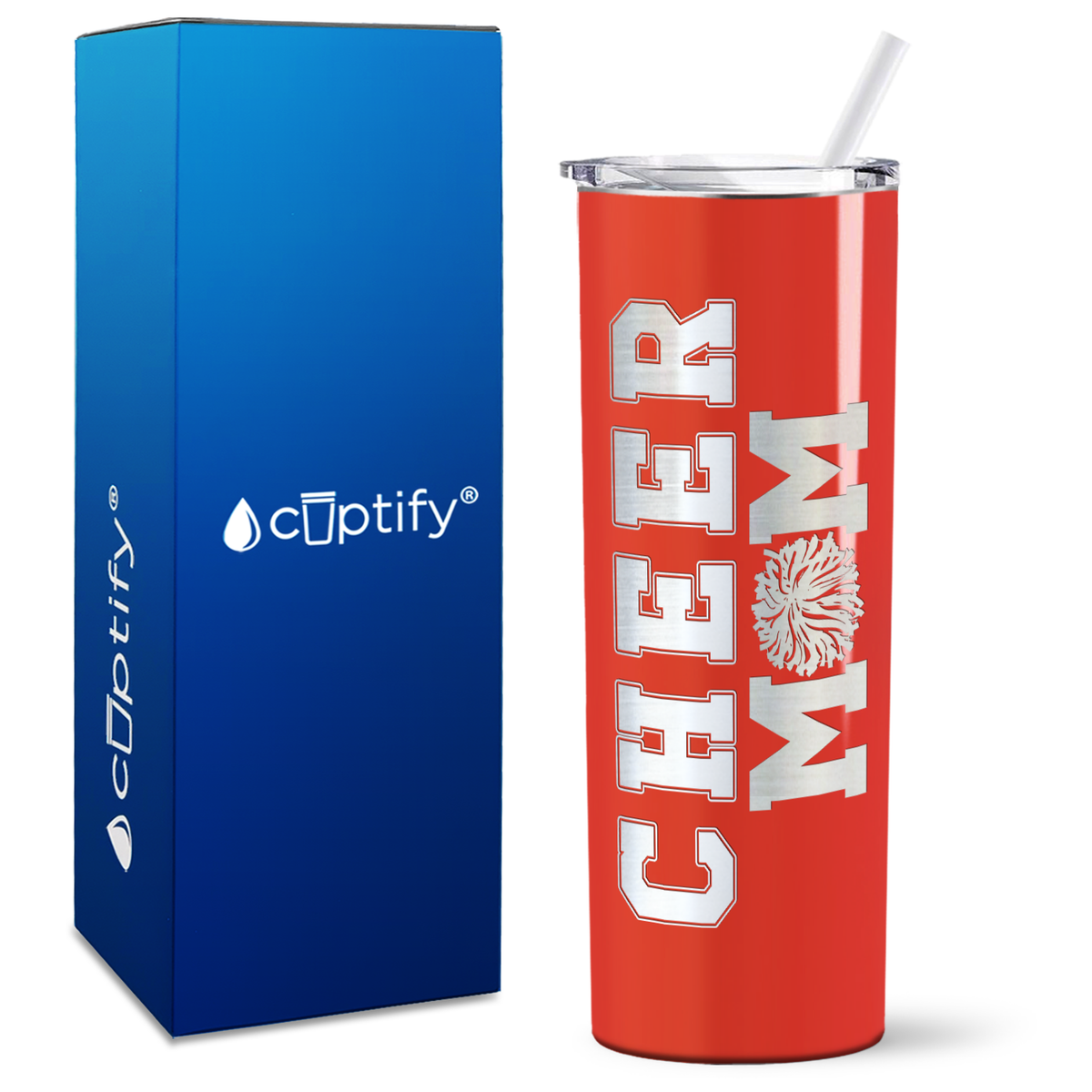 Cheer Mom on 20oz Skinny Tumbler