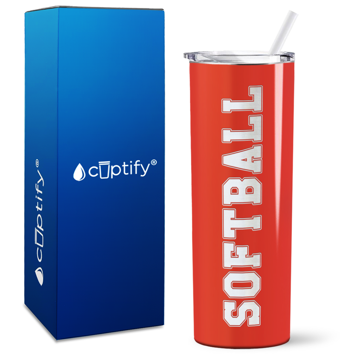 Softball on 20oz Skinny Tumbler