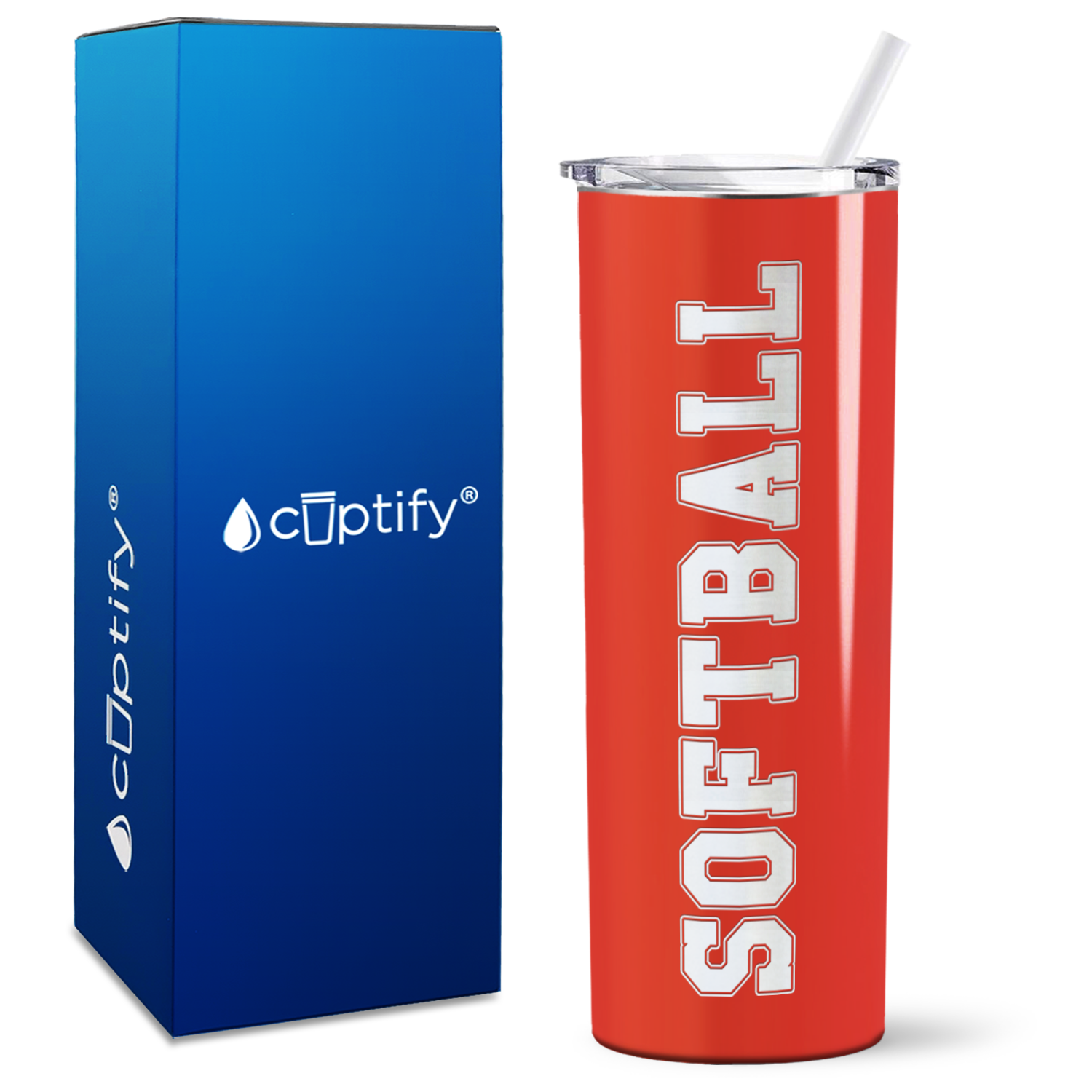 Softball on 20oz Skinny Tumbler