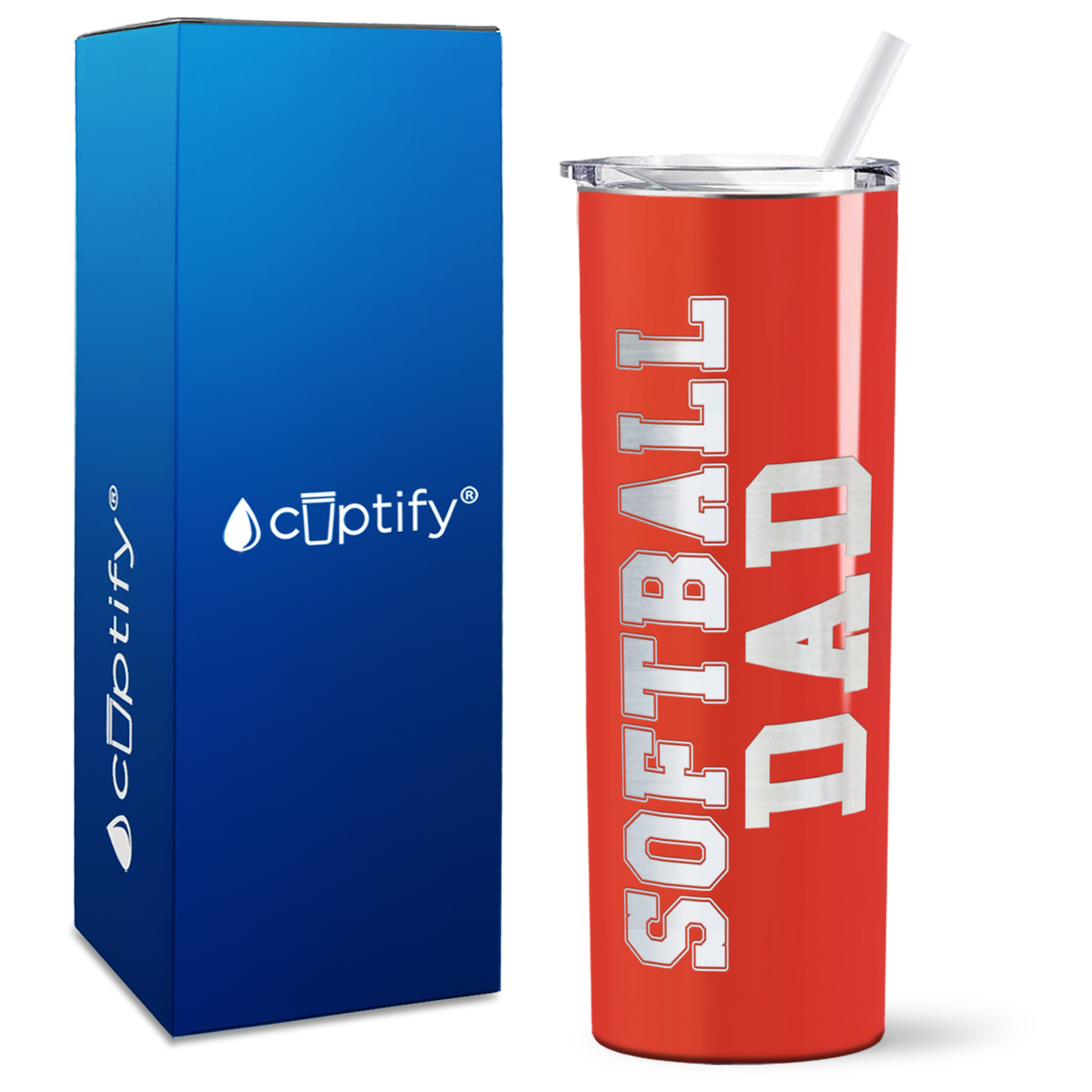 Softball Dad on 20oz Skinny Tumbler