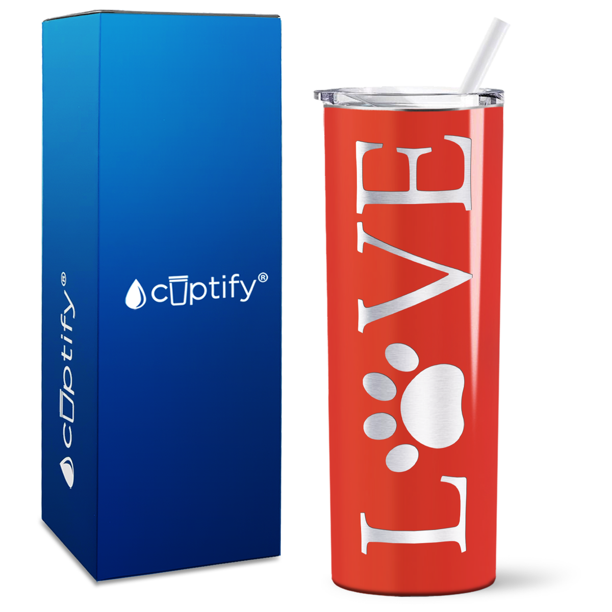 LOVE Dog on 20oz Skinny Tumbler