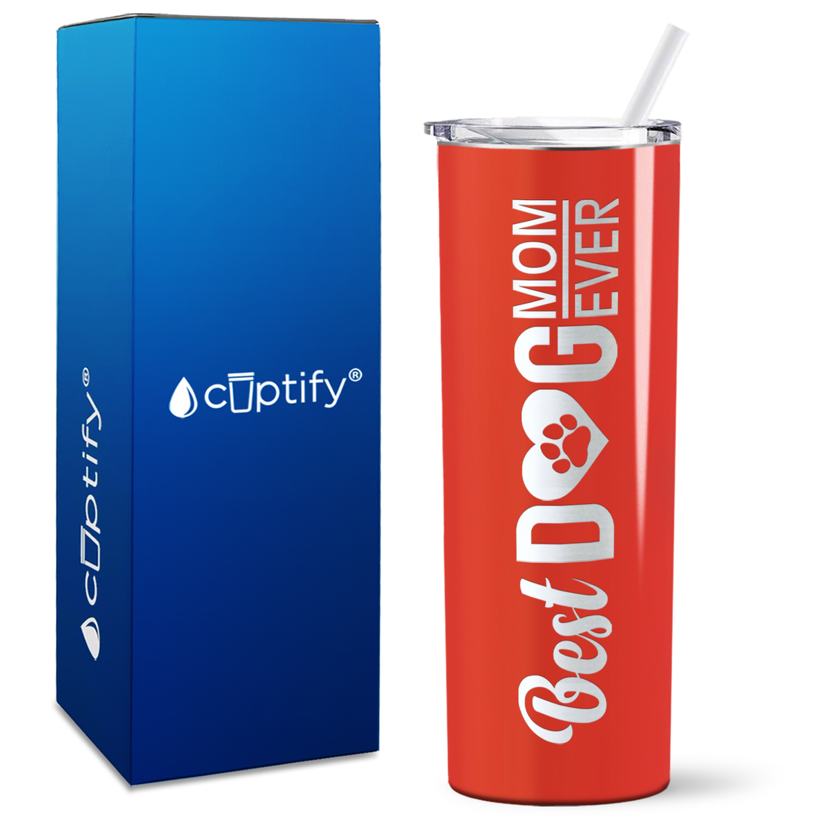Best Dog Mom Ever on 20oz Skinny Tumbler