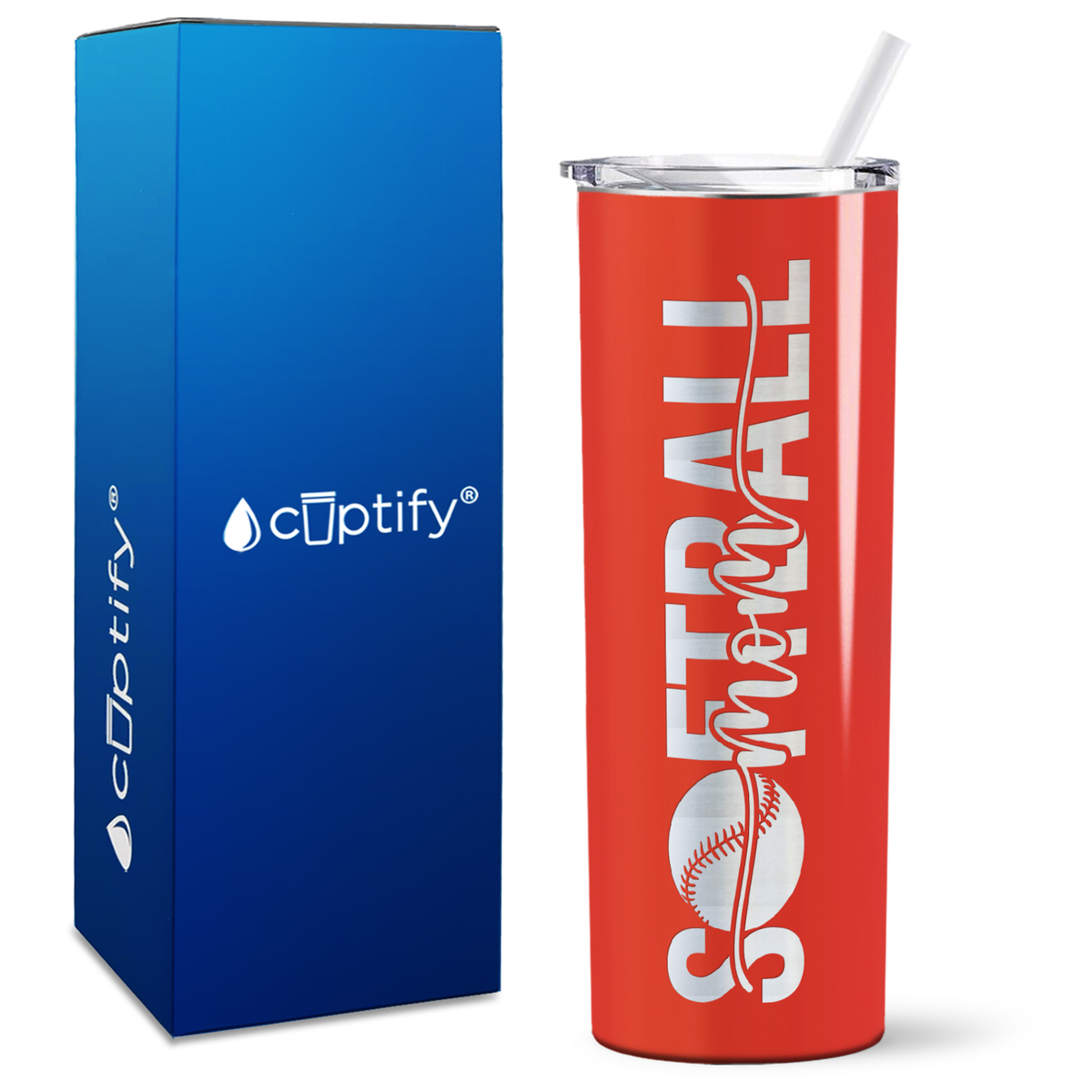 Softball Mom Swish on 20oz Skinny Tumbler