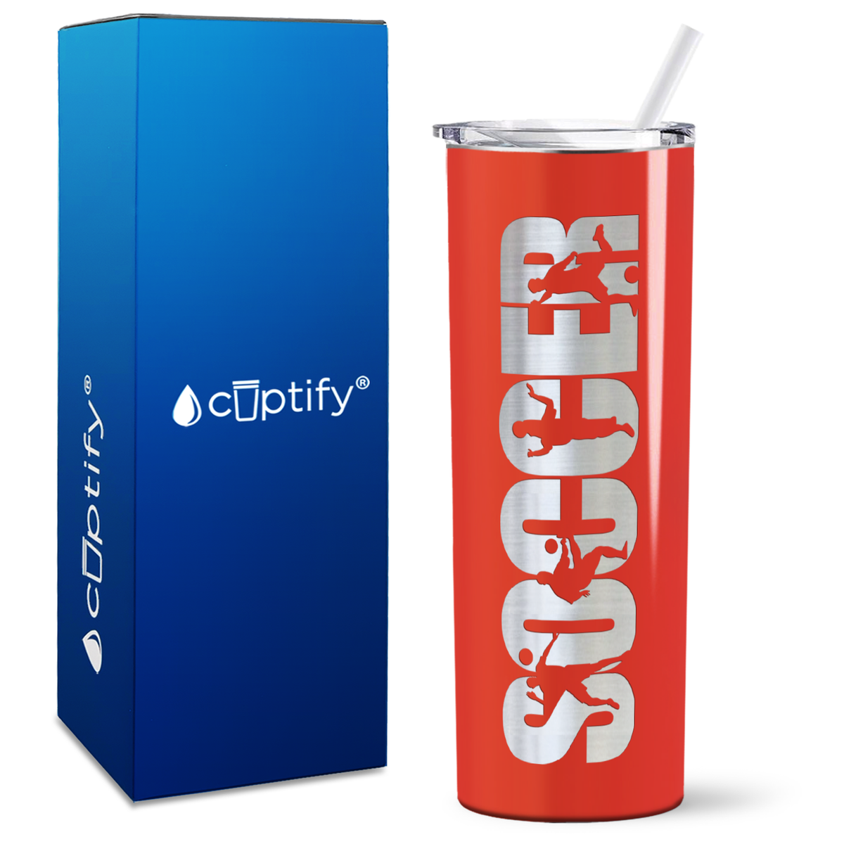 Soccer Players on 20oz Skinny Tumbler