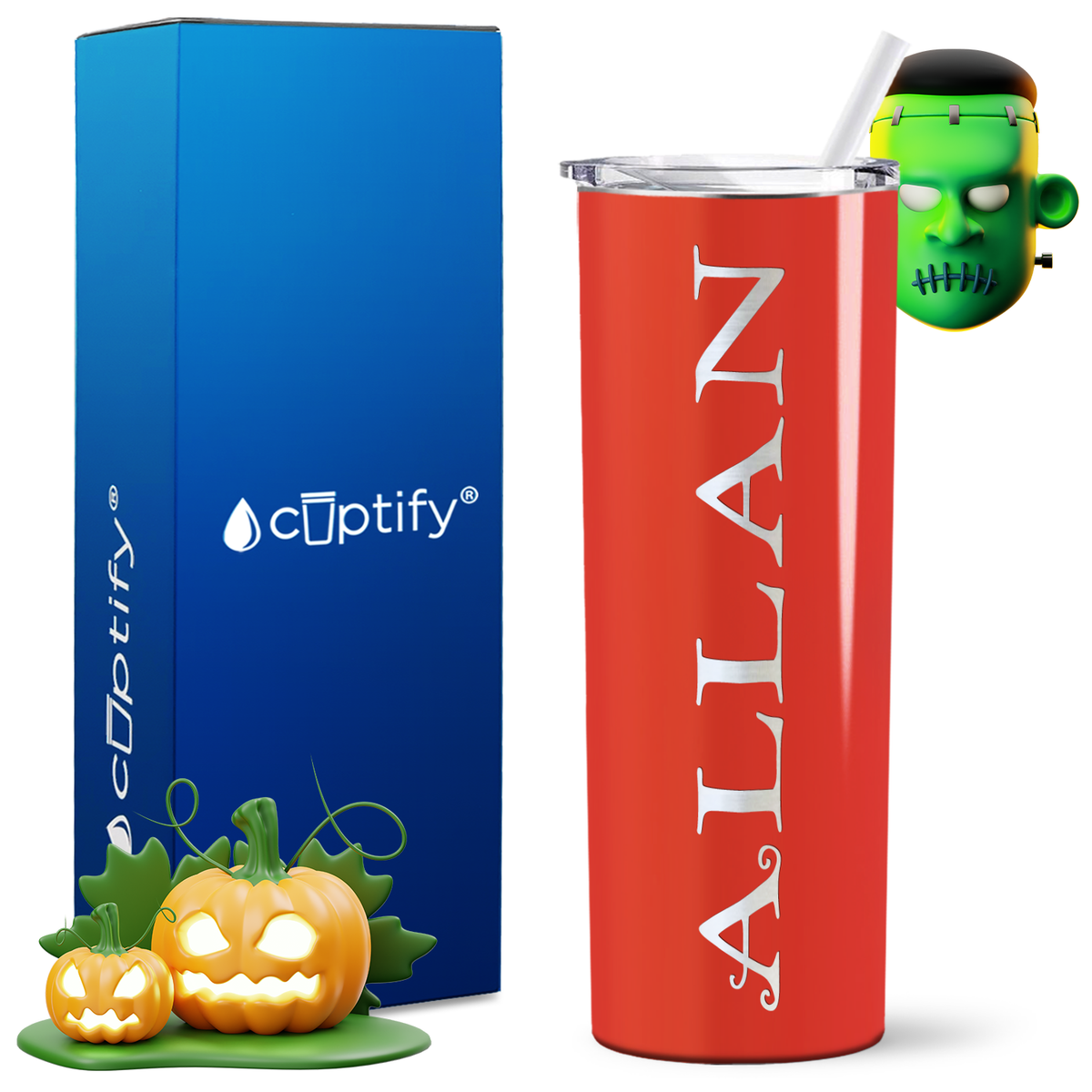 Personalized Eerie Style on 20oz 20oz Skinny - Halloween Tumbler