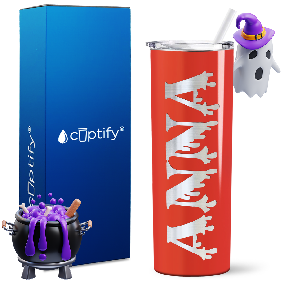 Personalized Bloody Style on 20oz 20oz Skinny - Halloween Tumbler