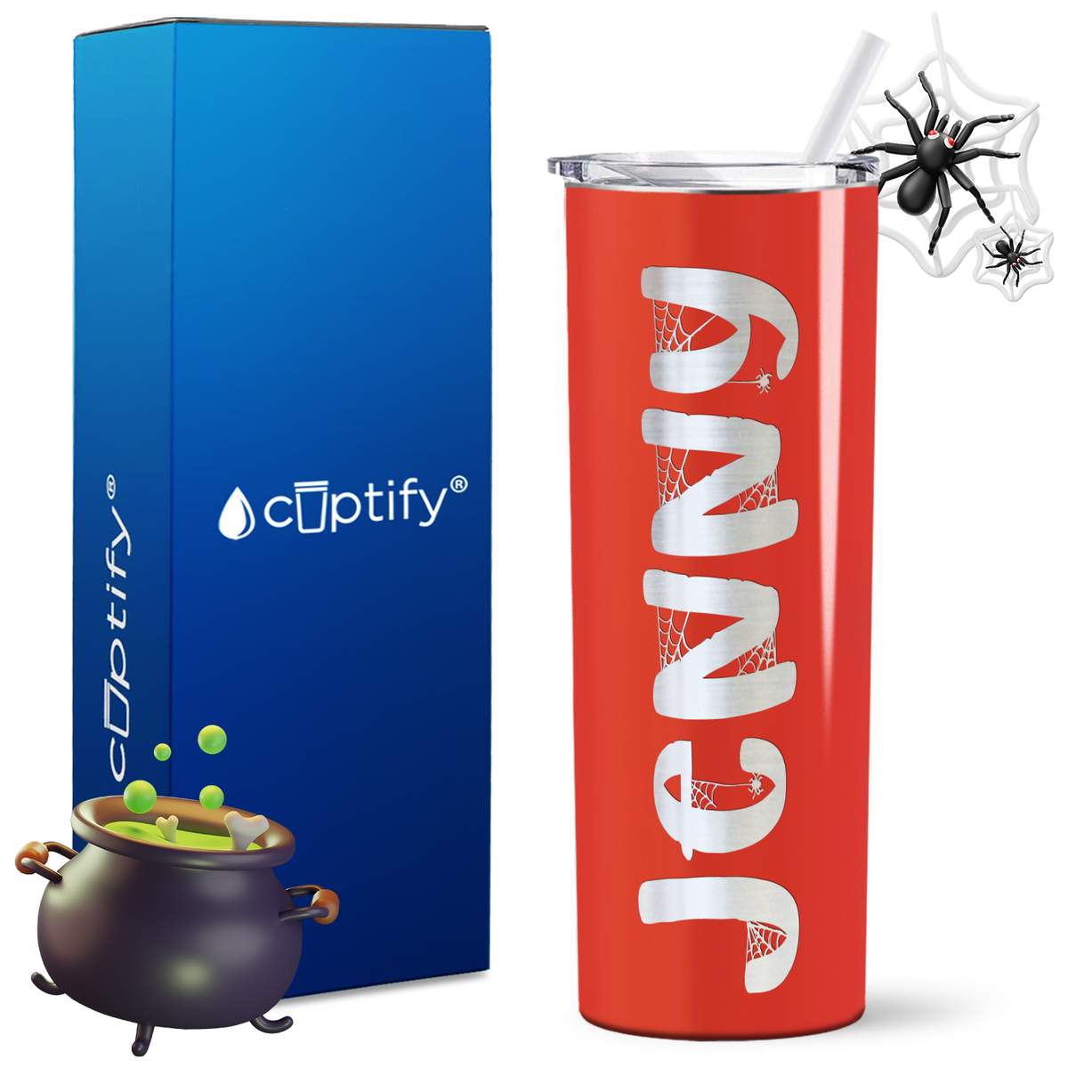Personalized Spooky Style on 20oz 20oz Skinny - Halloween Tumbler