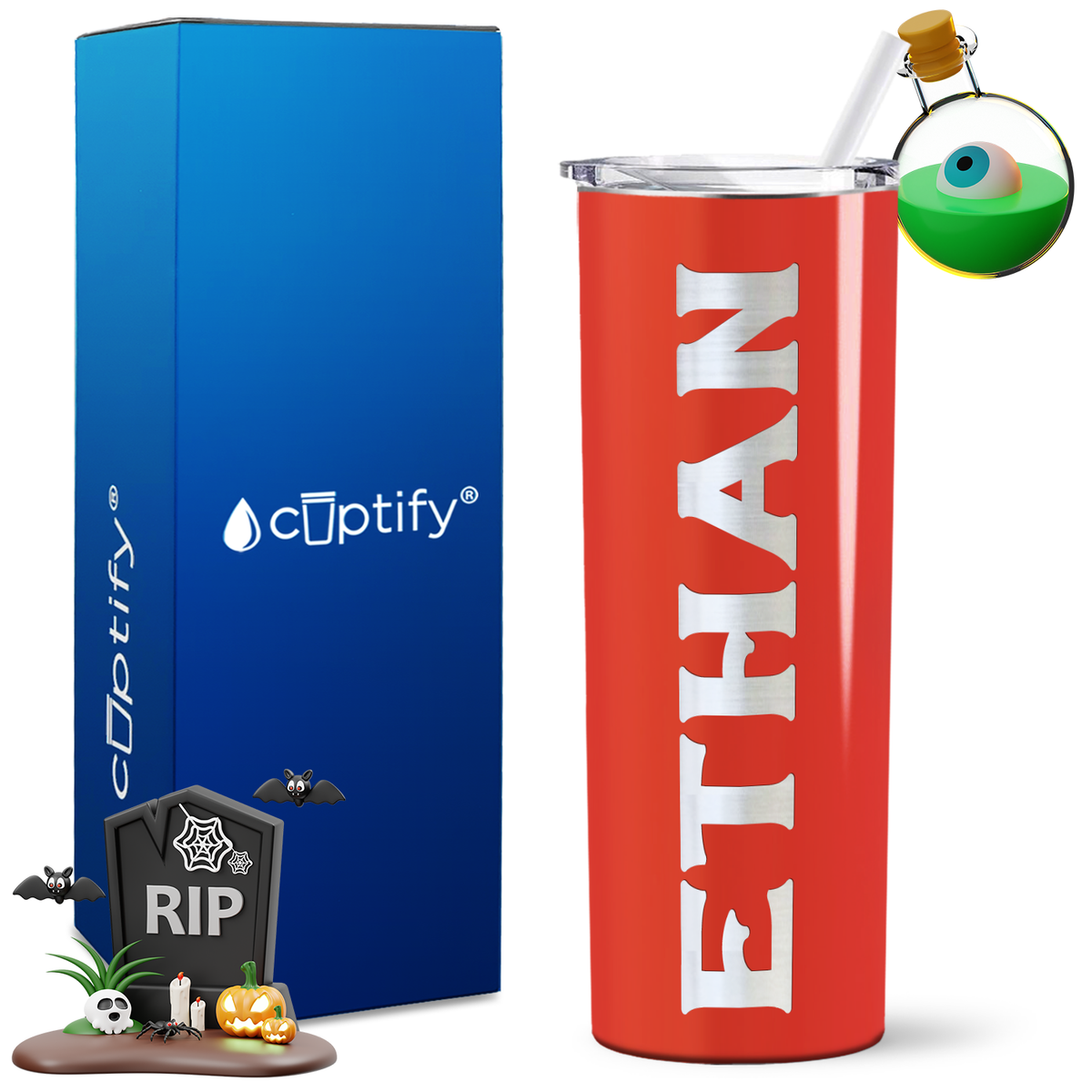 Personalized Grim Style on 20oz 20oz Skinny - Halloween Tumbler