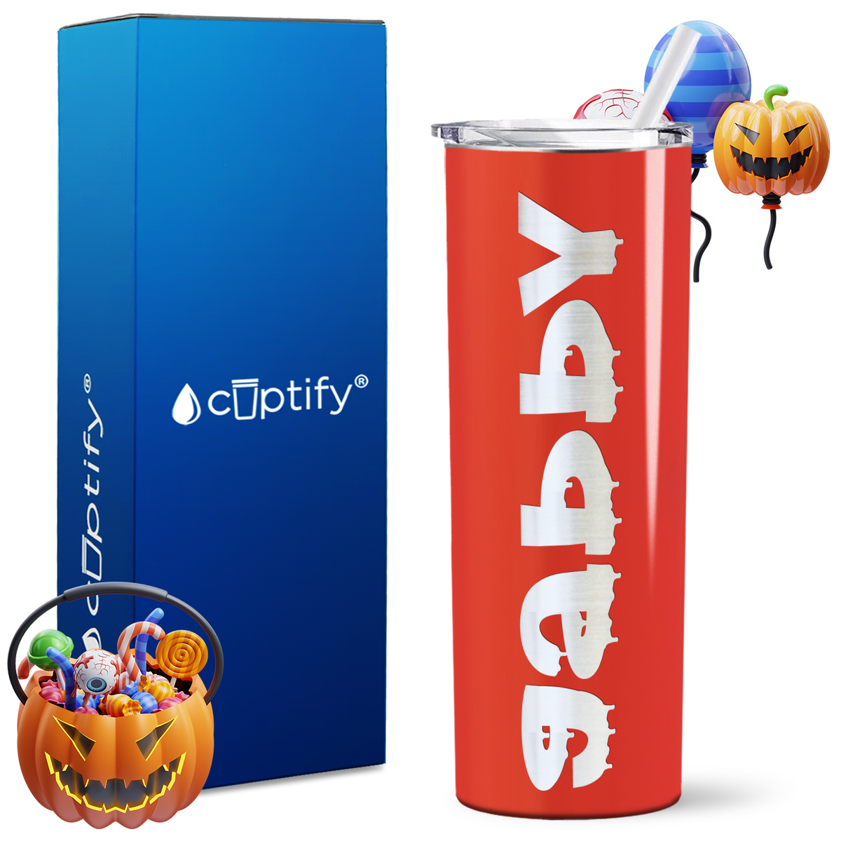 Personalized Haunted Style on 20oz 20oz Skinny - Halloween Tumbler